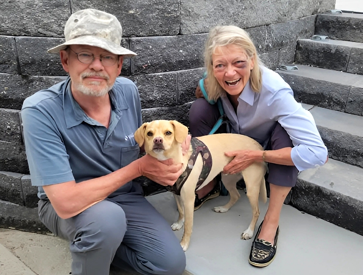 This lady had a car accident near Mahoney State Park. We helped them search for several days by driving, hiking and using the drone. A person messaged with a sighting and “Rhett” was caught.<br />(Courtesy of LPOOA)