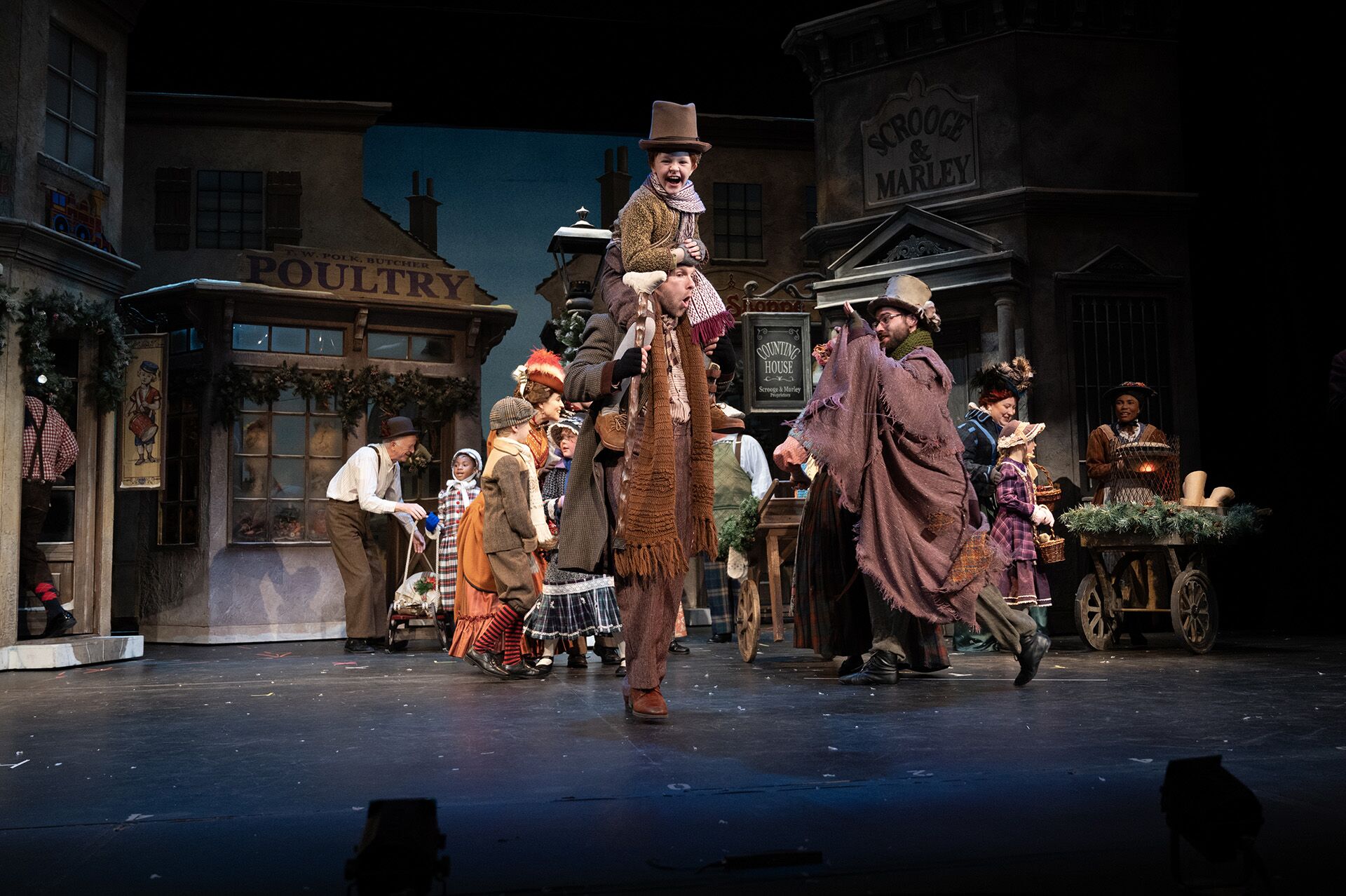 A 2024 performance of “A Christmas Carol” by the Omaha Community Playhouse. The Playhouse’s Nebraska Theatre Caravan dropped its national tour of “A Christmas Carol” in 2020 amid the COVID-19 pandemic. The Playhouse still stages the show here in Omaha every holiday season.<br />(Courtesy of Omaha Community Playhouse)