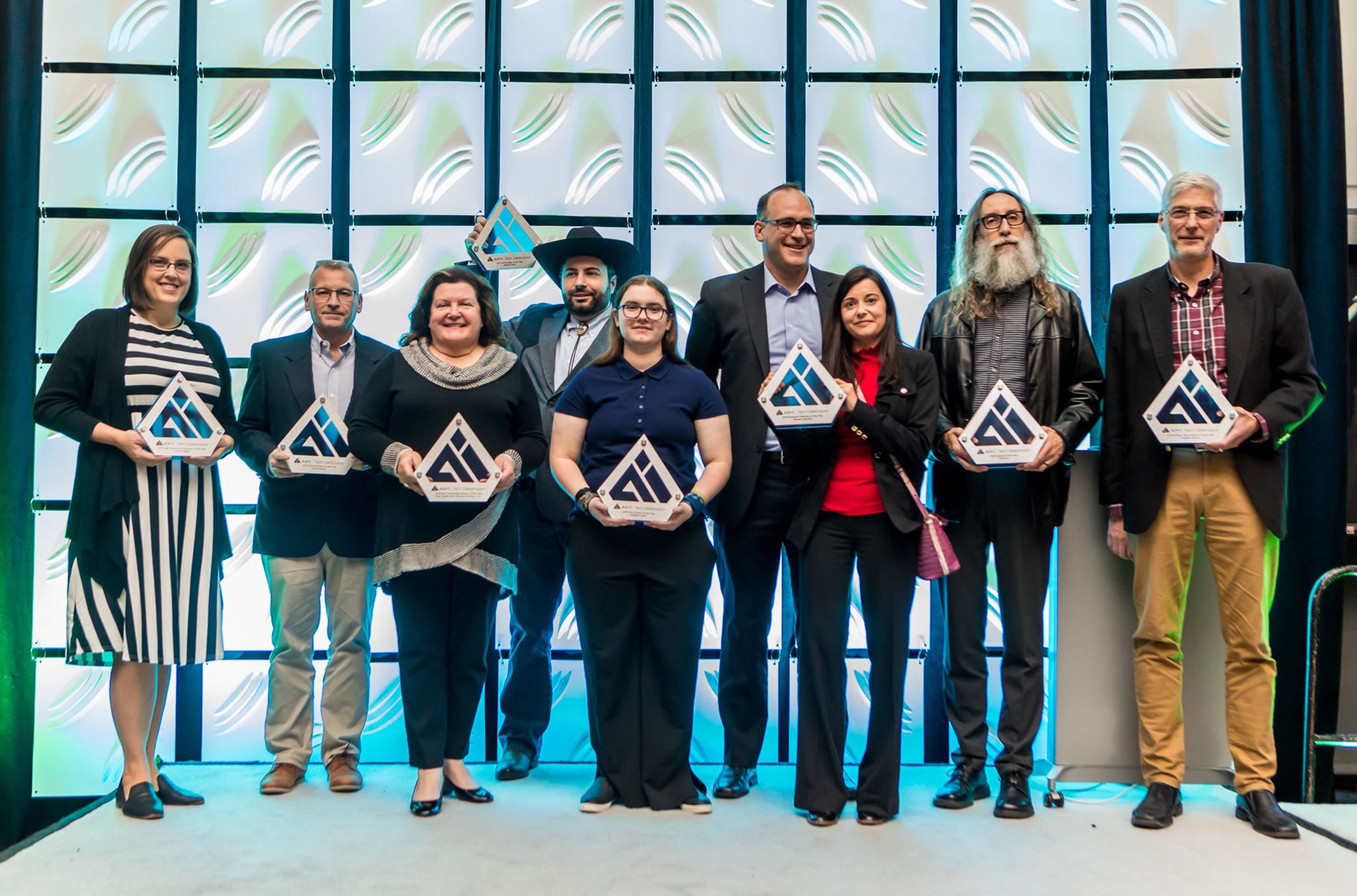 Award winners pose for a photo at the AIM Tech Celebration on Thursday, Nov. 14, 2019. (Courtesy AIM)