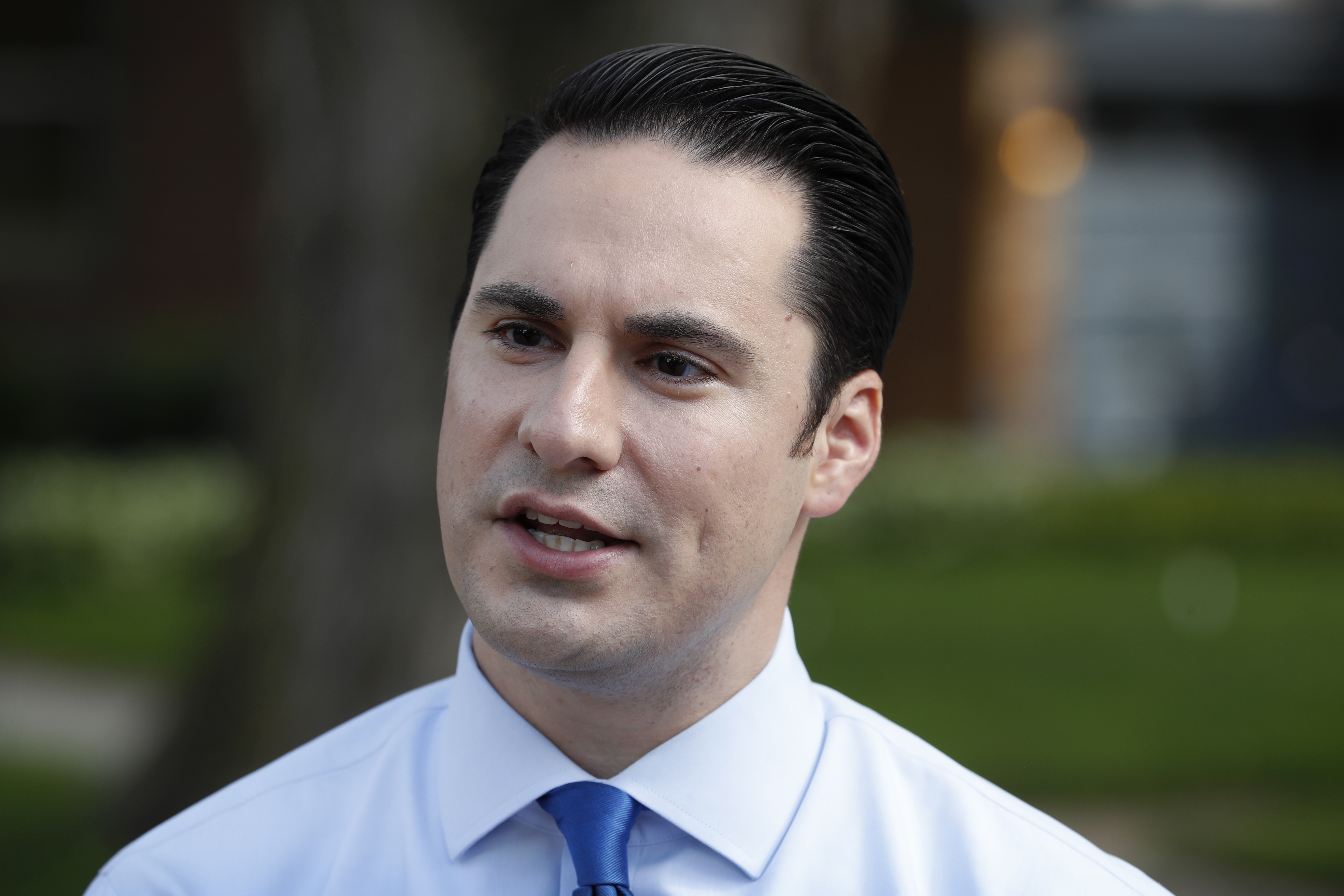 Heath Mello is a former Nebraska state senator. Mello ran for mayor of Omaha, Nebraska, but was defeated by Jean Stothert in 2017.<br />(Charlie Neibergall / AP Photo