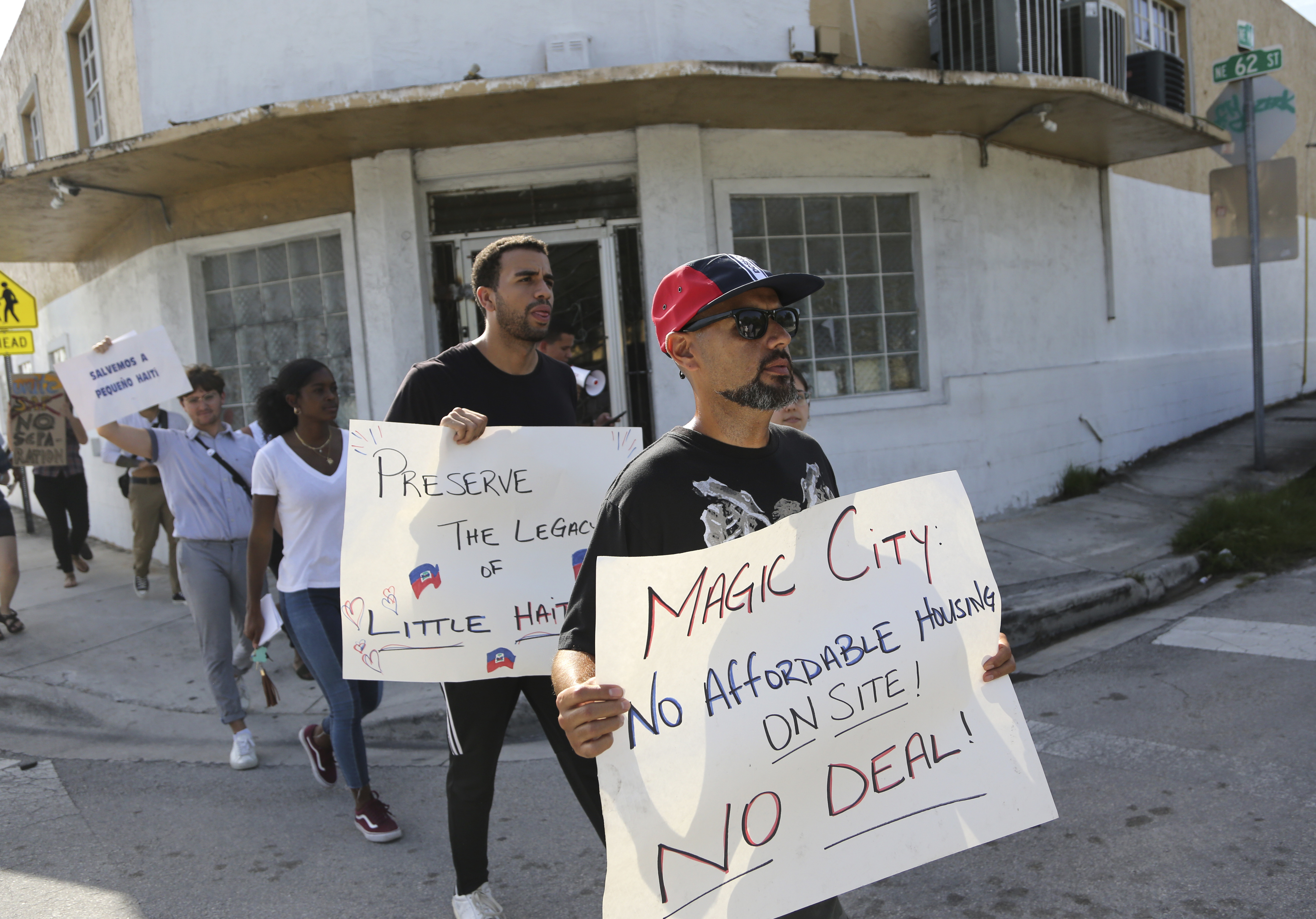 Residents of Miami’s Little Haiti have been fighting plans for a luxury development for several years. (Lynne Sladky / AP Photo)