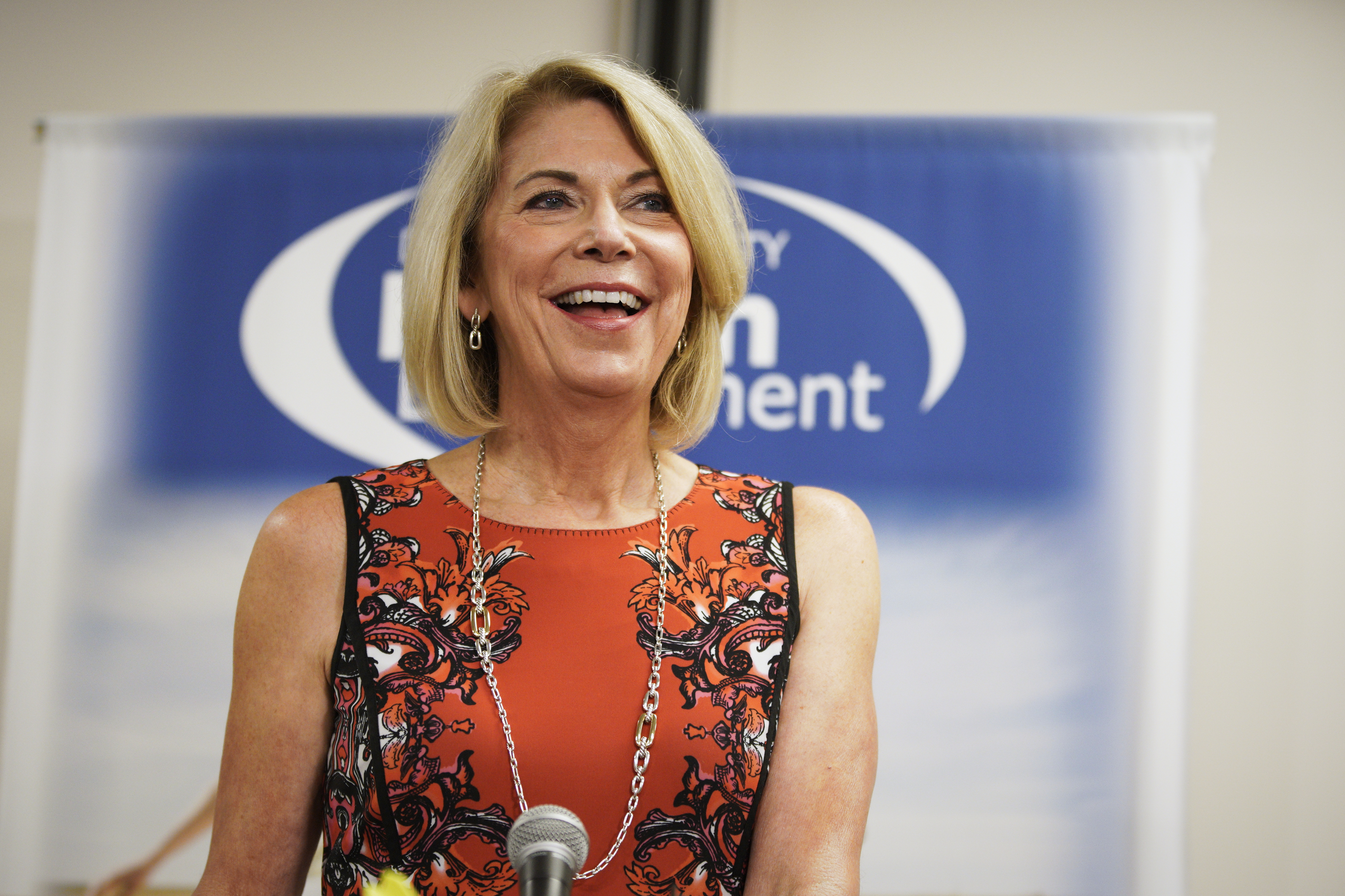 Omaha Mayor Jean Stothert speaks during a news conference at the Douglas County Health Department in Omaha, Neb., Friday, July 31, 2020. (Nati Harnik / AP Photo)