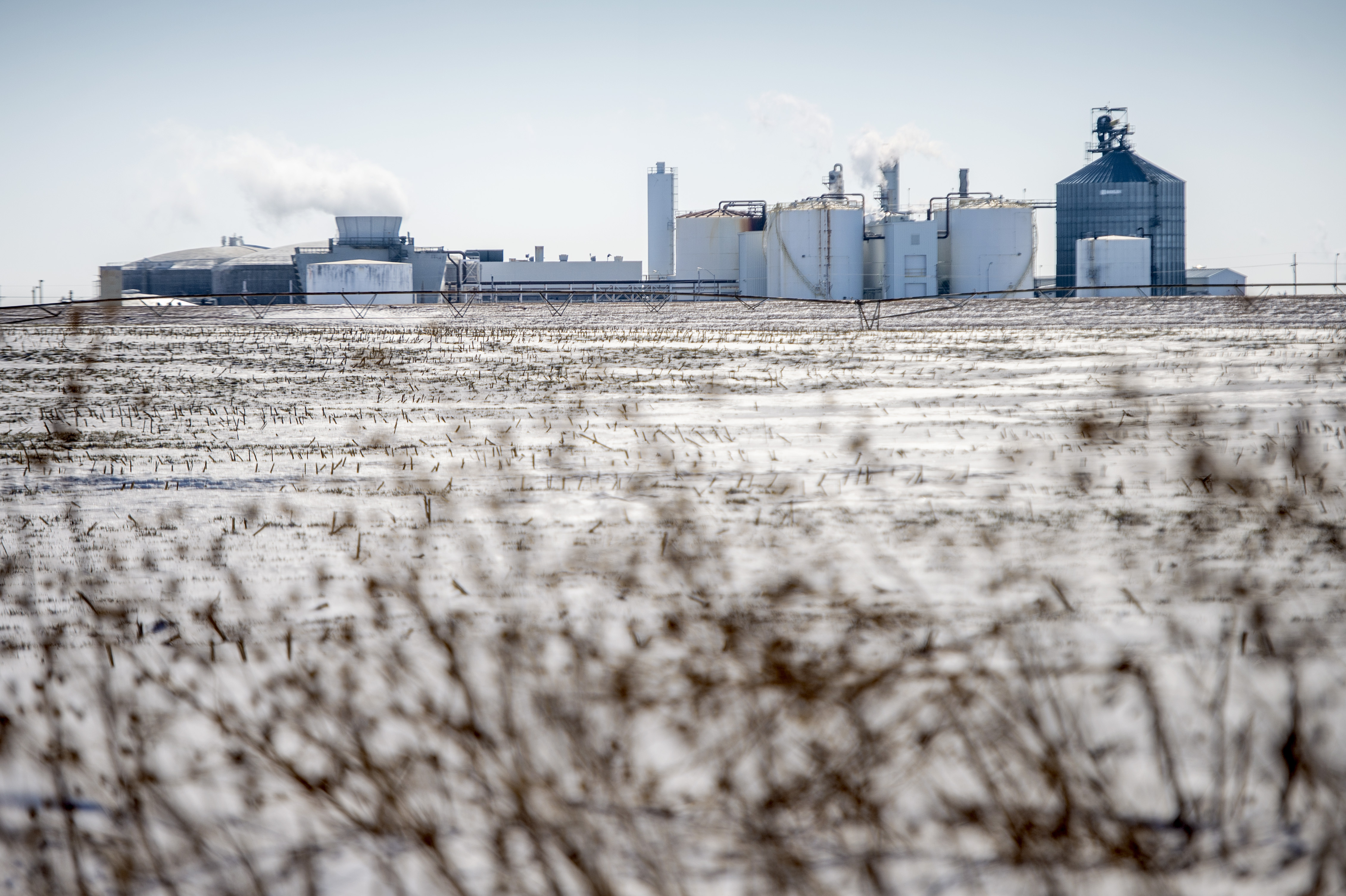 AltEn ethanol plant in Mead, Neb. was closed in February 2021. It is subject to a clean-up order from state environmental regulators. Investigators say more research is needed to determine if long-term exposure to neonicotinoids impacts health. (Justin Wan / Lincoln Journal Star via AP Photo)