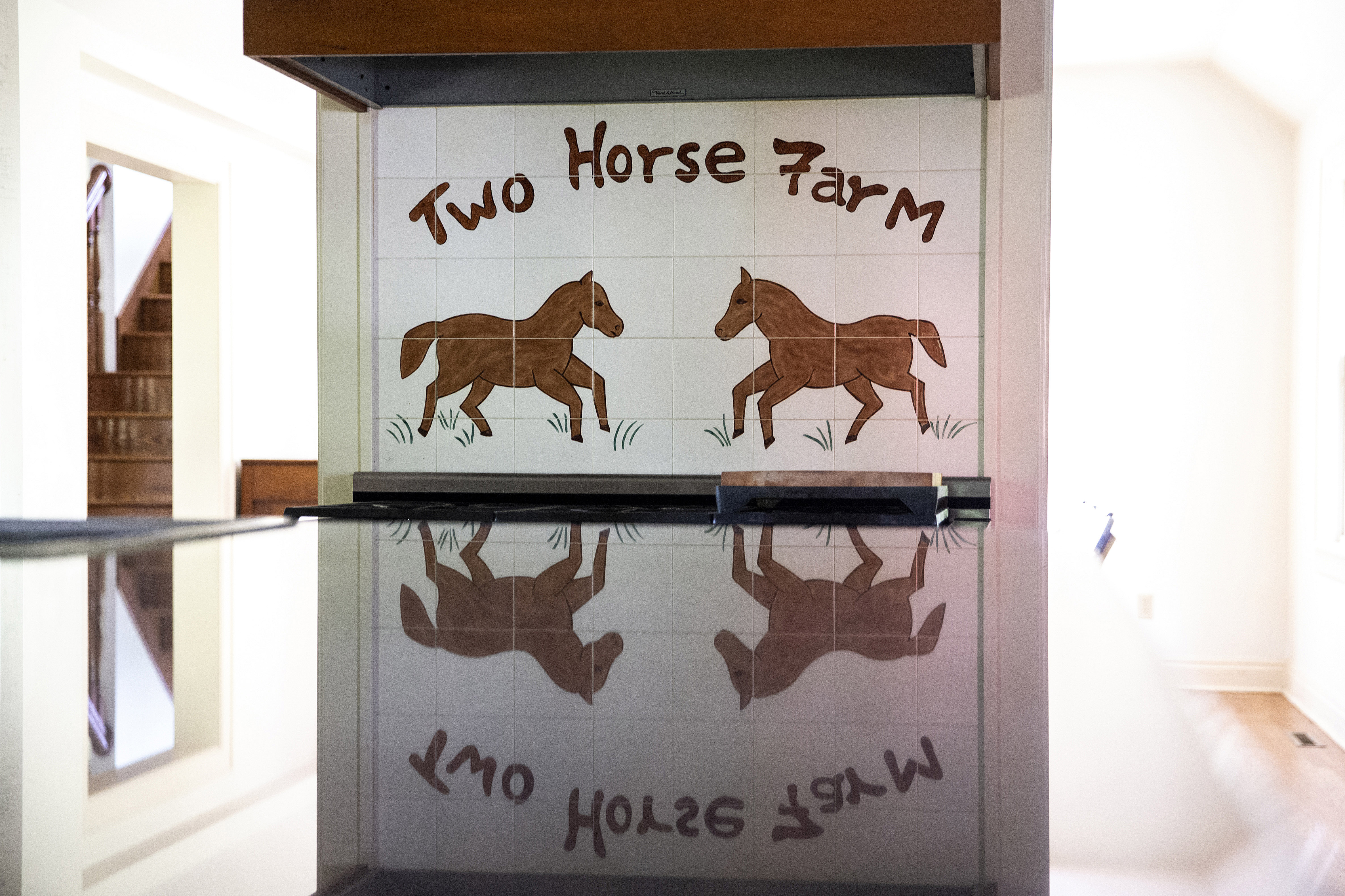 A backsplash in the kitchen at Two Horse Farm. (Joseph Cress / Iowa City Press-Citizen via AP Photo)