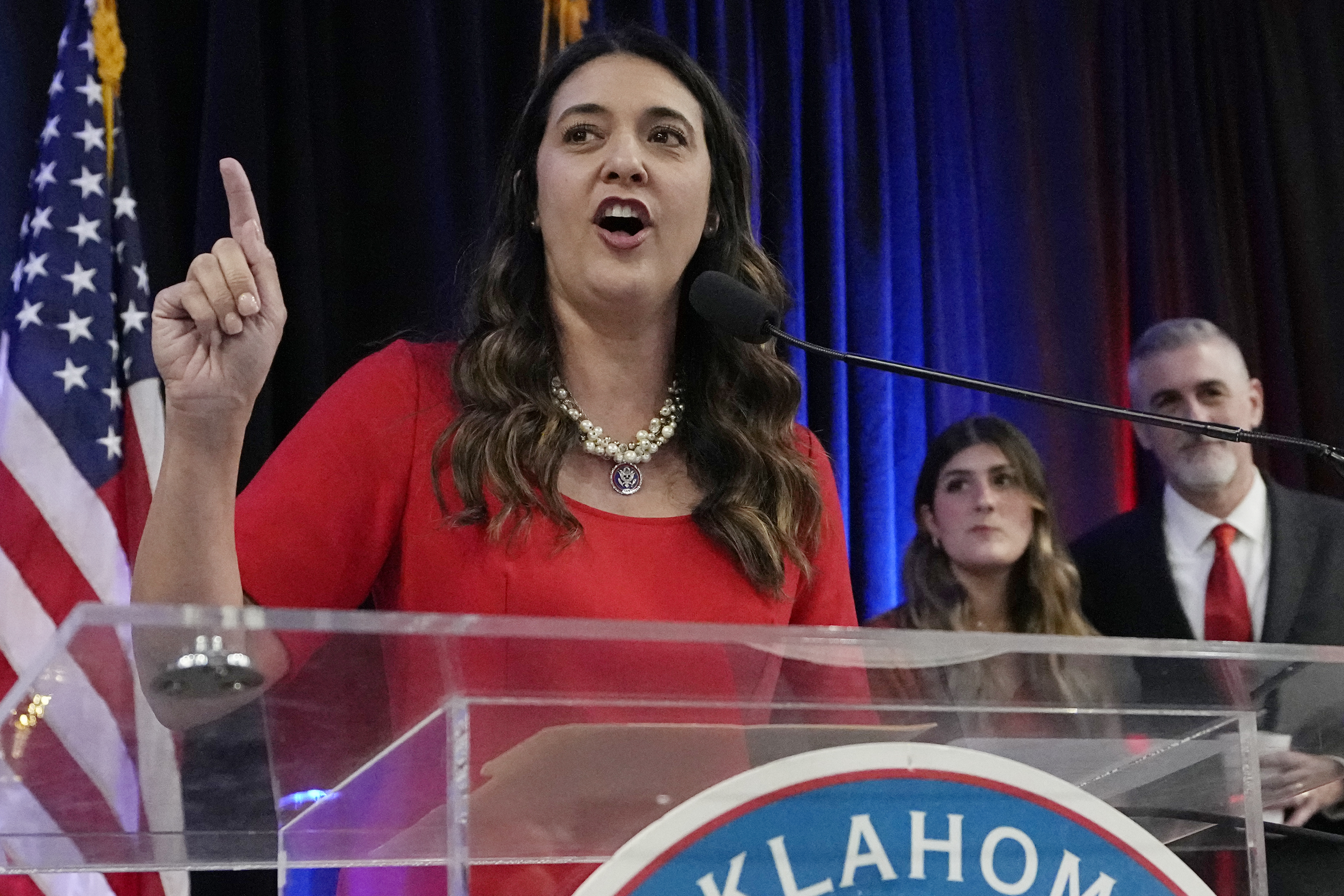 Rep. Stephanie Bice, R-Okla on Tuesday, Nov. 8, 2022, in Oklahoma City.<br />(Sue Ogrocki / AP Photo)