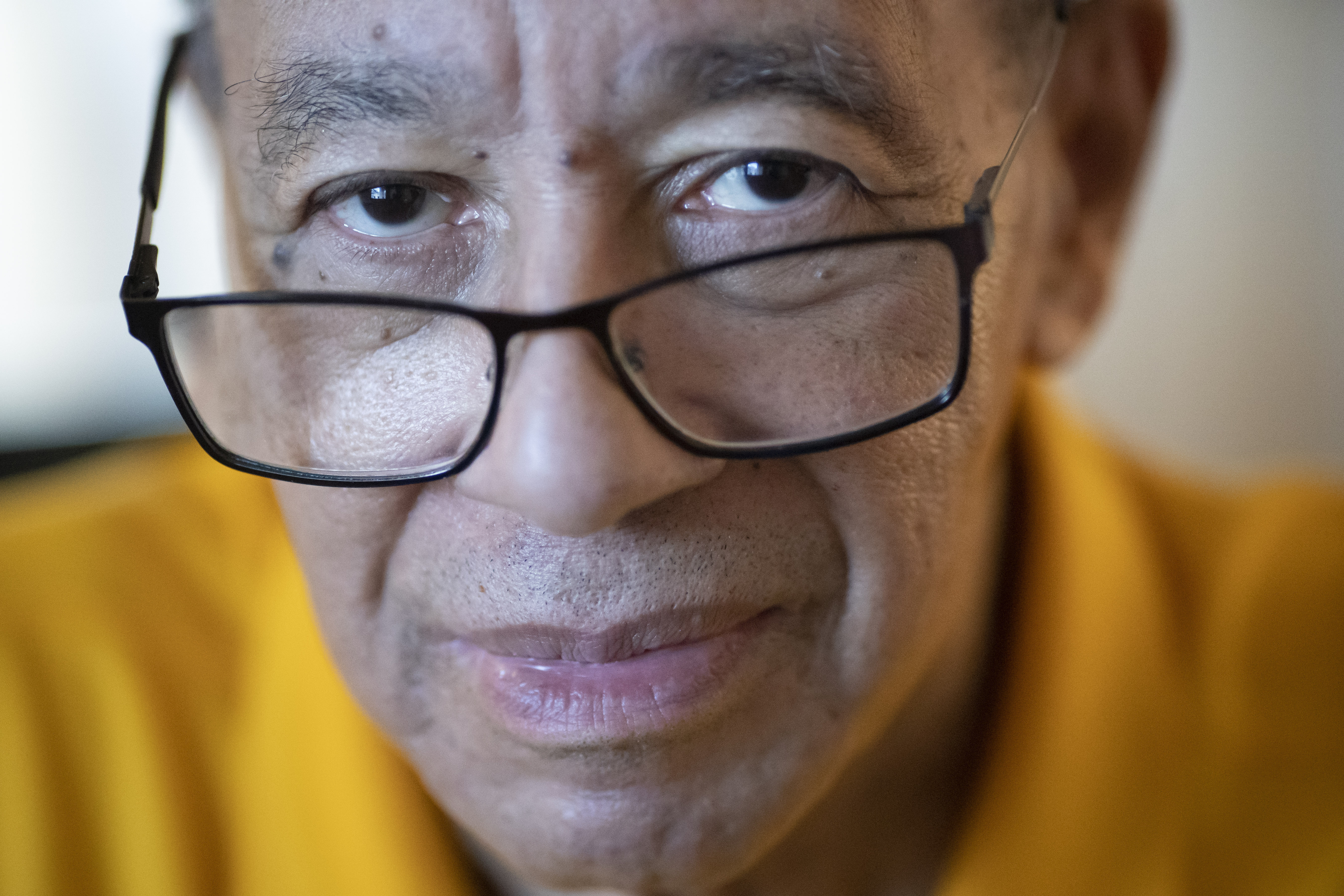 Alex Morisey sits for a portrait in his room at a nursing home in Philadelphia, on Wednesday, Feb. 15, 2023. For U.S. nursing home residents receiving Medicaid, like Morisey, all income is garnished and the person is left to rely on a small subsidy known as a personal needs allowance. The federal government hasn’t changed the minimum rate, $30 monthly, since 1987. Pennsylvania’s allowance is $45. (Wong Maye-E / AP Photo)