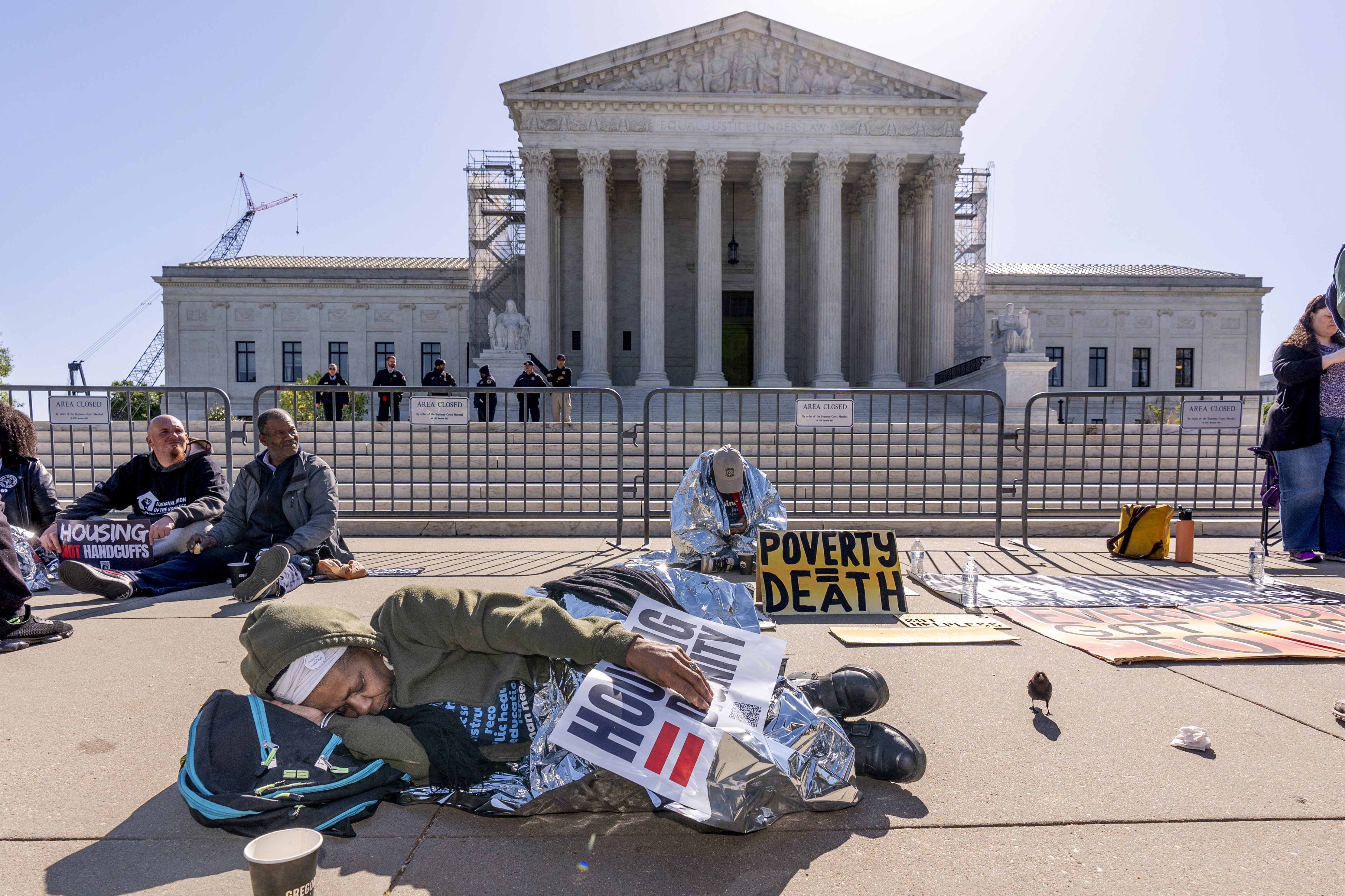 Woman sleeps amongst activists in Washington, Monday, April 22, 2024.<br />(J. Scott Applewhite / AP Photo)