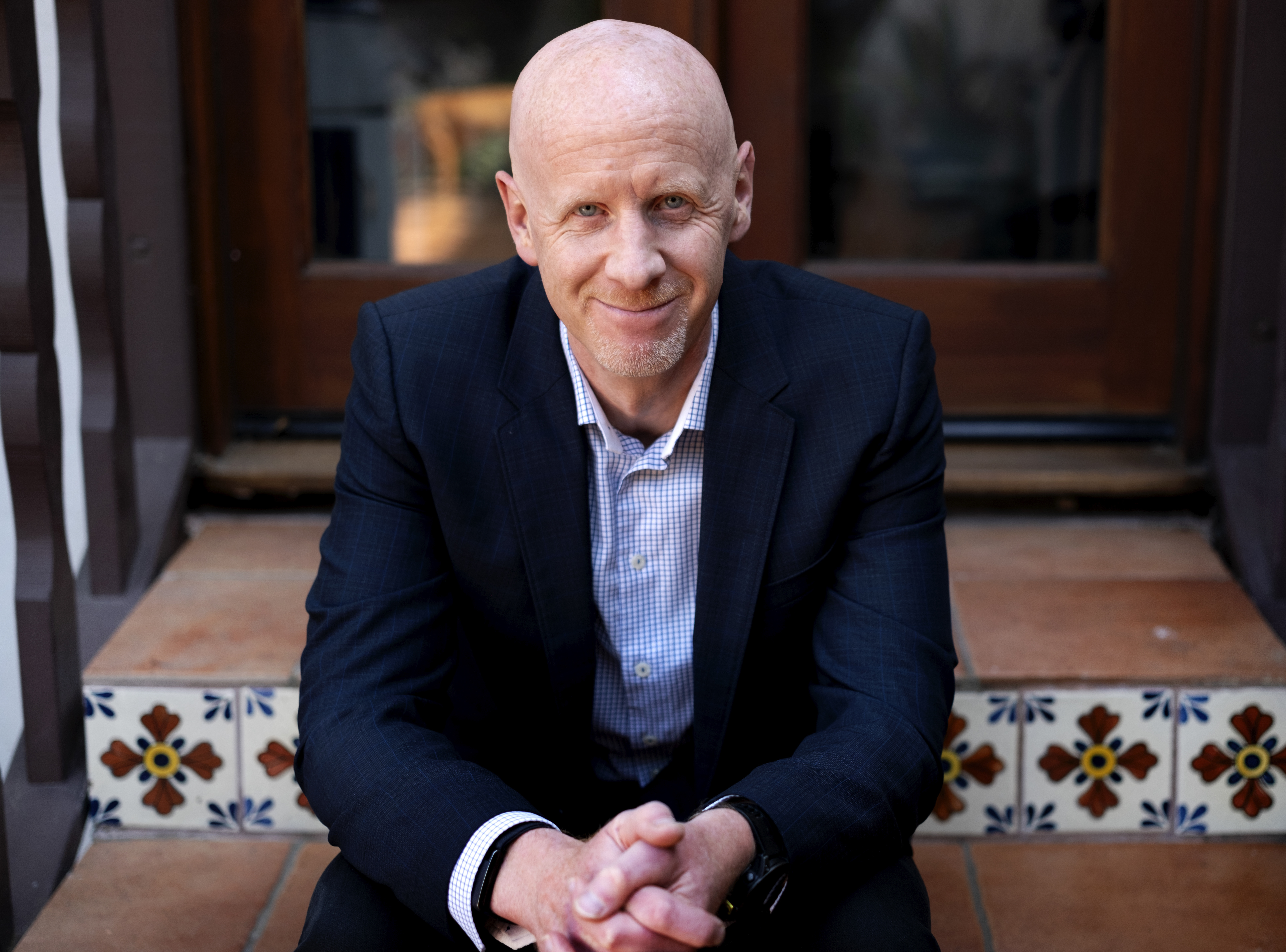 GoFundMe Chief Executive Officer Tim Cadogan poses for a photo in Altadena, Calif. on Friday, April 19, 2024. Mexican fundraisers can now solicit donations on GoFundMe, the company announced Tuesday, under an expansion that the crowdfunding giant hopes is the first of additional entrances into untapped Latin American markets. Mexico marks the 20th country serviced by GoFundMe.<br />(Richard Vogel / AP Photo)