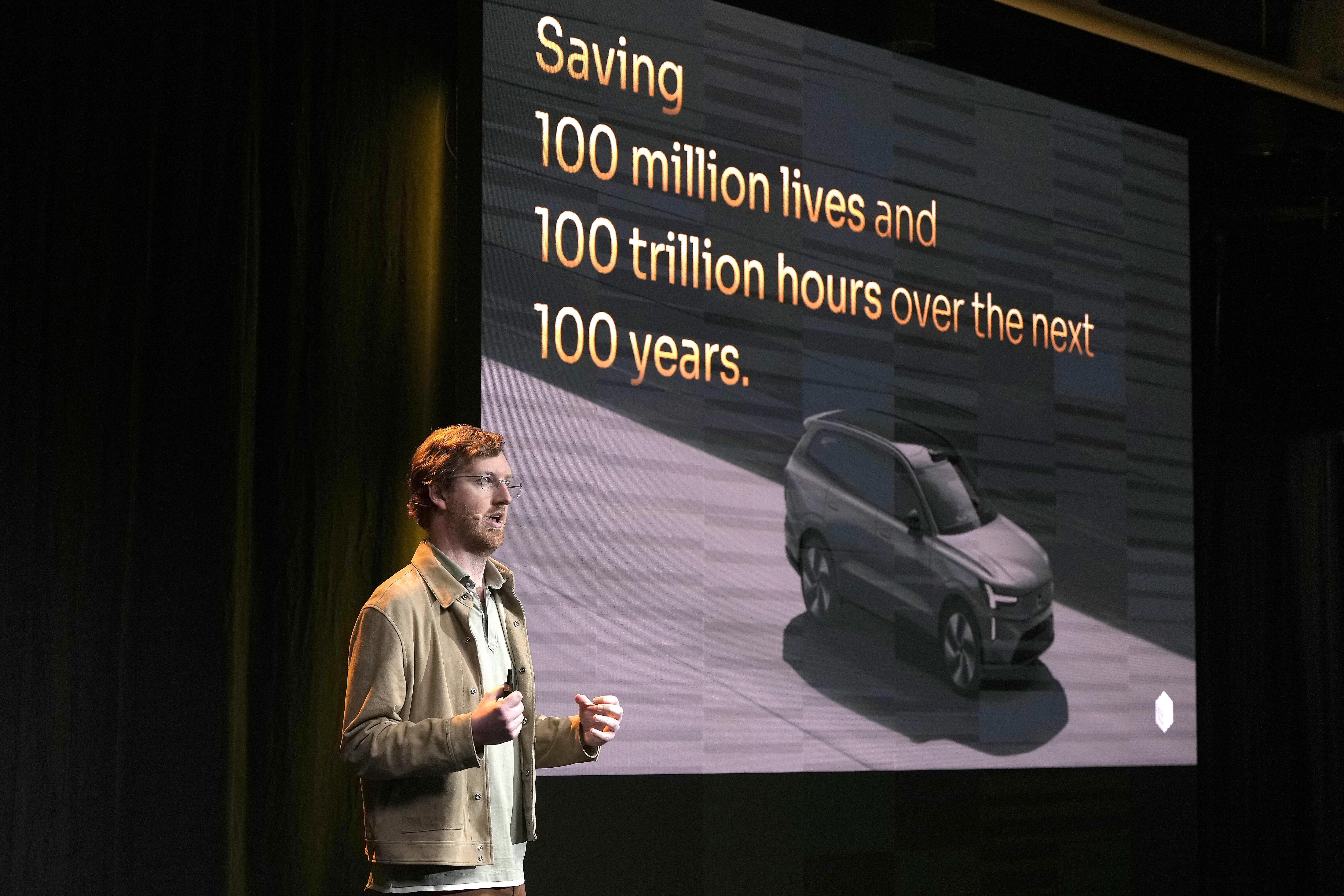 Austin Russell, Founder and CEO of Luminar Technologies, unveils Luminar Halo, the company&#039;s next-generation LiDAR technology platform on Tuesday, April 23, 2024 in Sunnyvale, Calif.<br />(Tony Avelar / AP Images for Luminar)