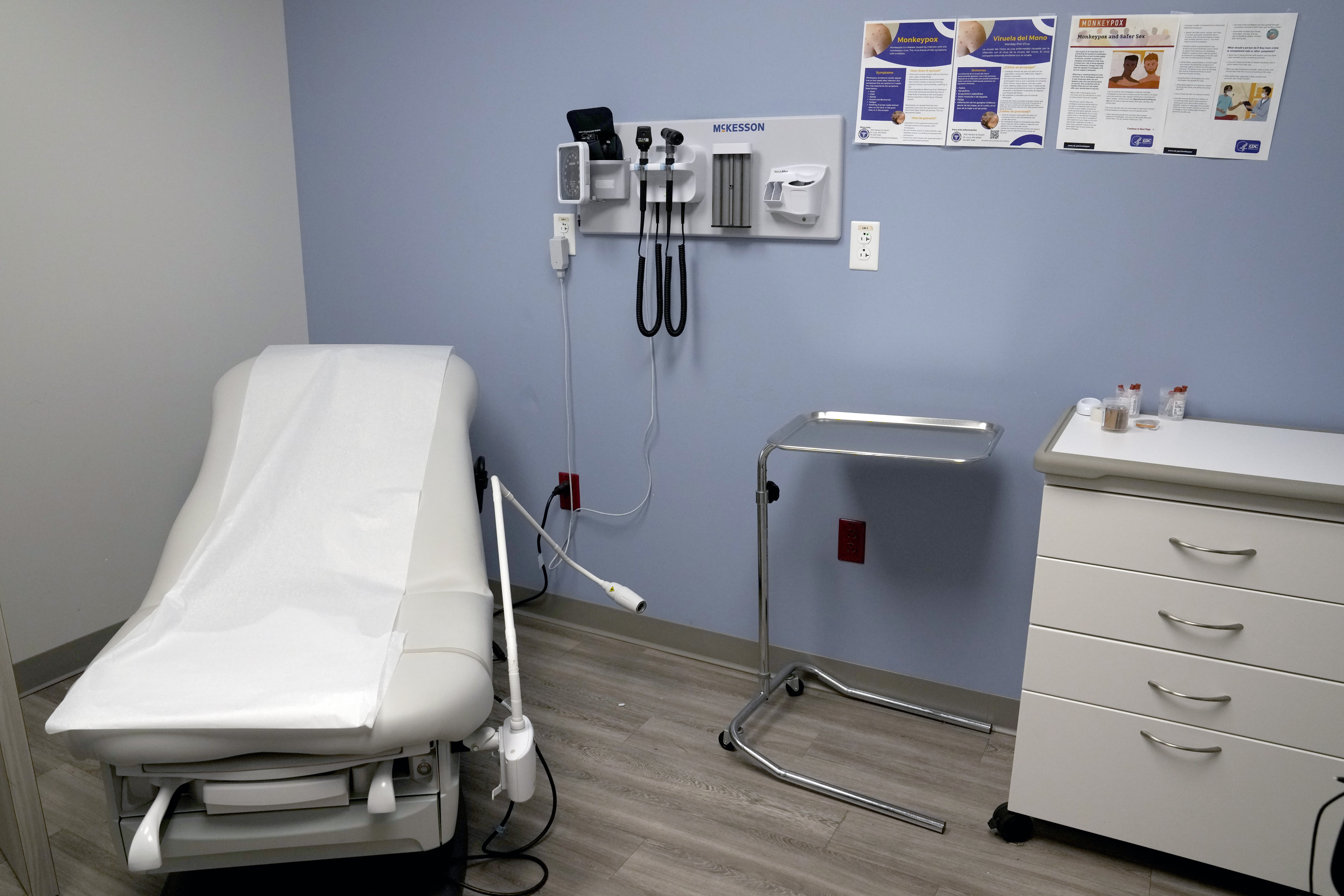 An exam room is seen inside Planned Parenthood on March 10, 2023. Republican attorneys general from 17 states filed a lawsuit Thursday, April 25, 2024, challenging new federal rules entitling workers to time off and other accommodations for abortions, calling the rules an illegal interpretation of a 2022 federal law.<br />(Jeff Roberson / AP Photo)