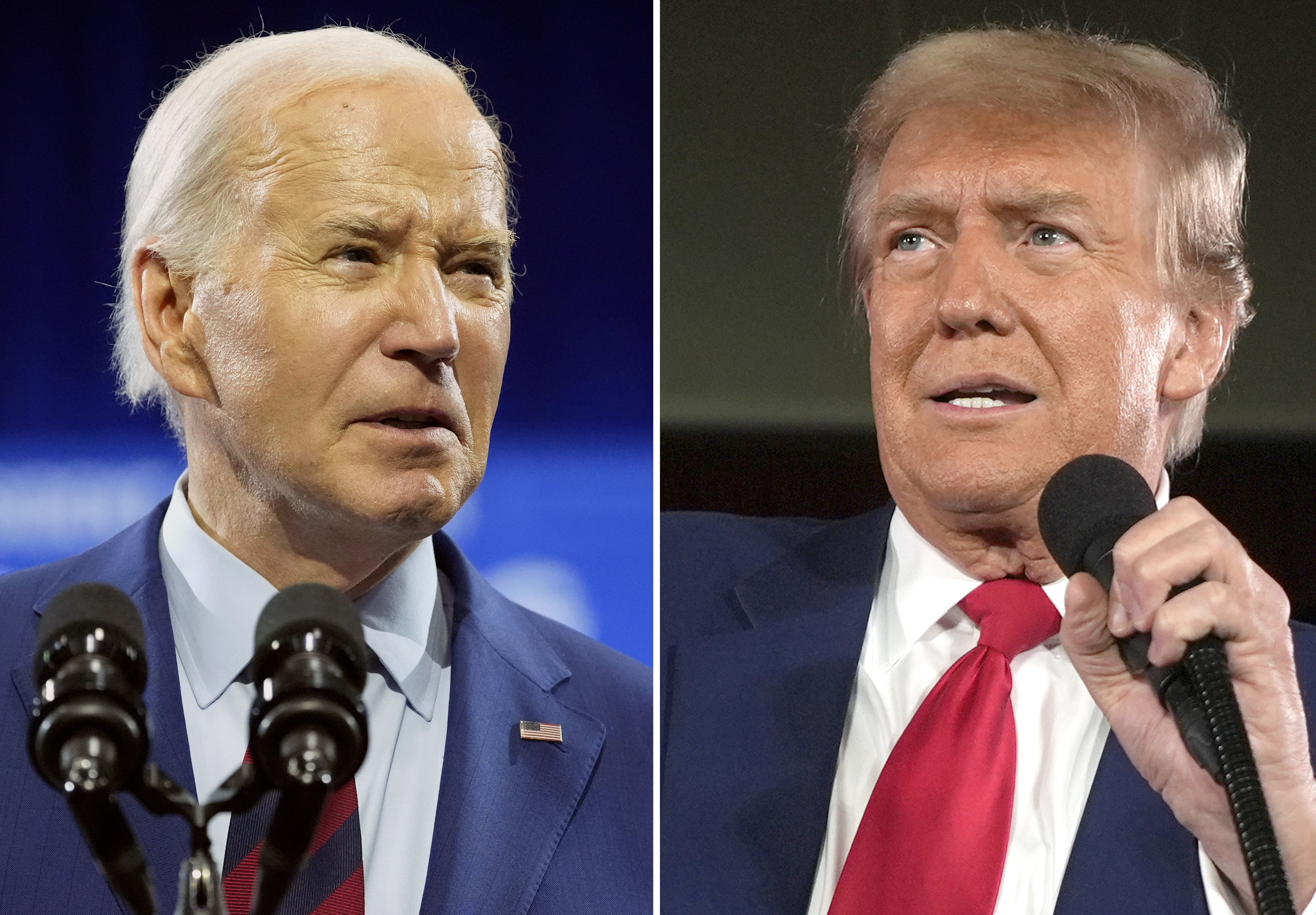 President Joe Biden, left, and former president Donald Trump, right.<br />(AP Photo)