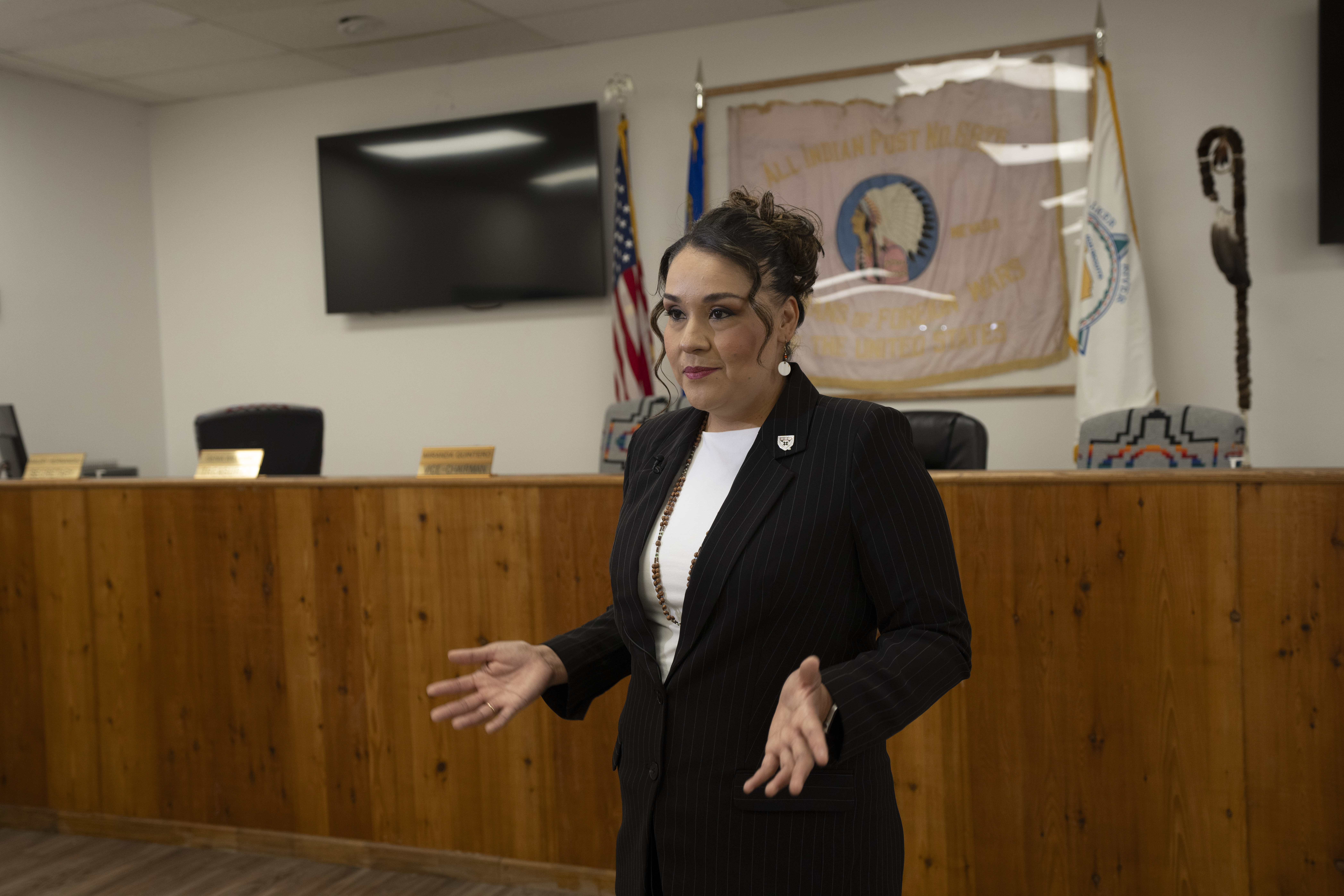 Andrea Martinez, chairwoman of the Walker River Paiute Tribe reservation.<br />(Serkan Gurbuz / AP Photo)