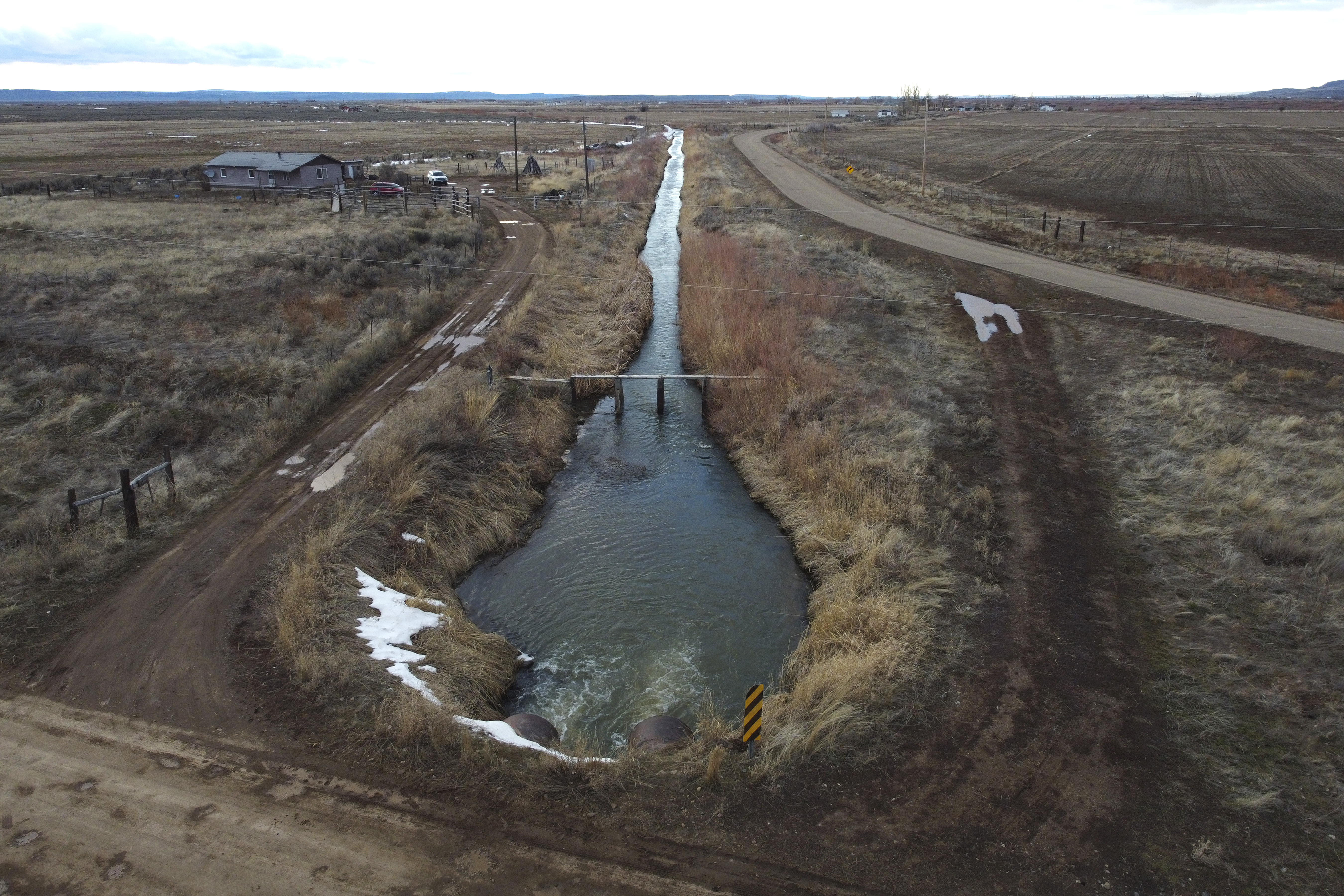 An irrigation canal is shown in Owyhee, Nev., March 13, 2024.<br />(Rick Bowmer / AP Photo)
