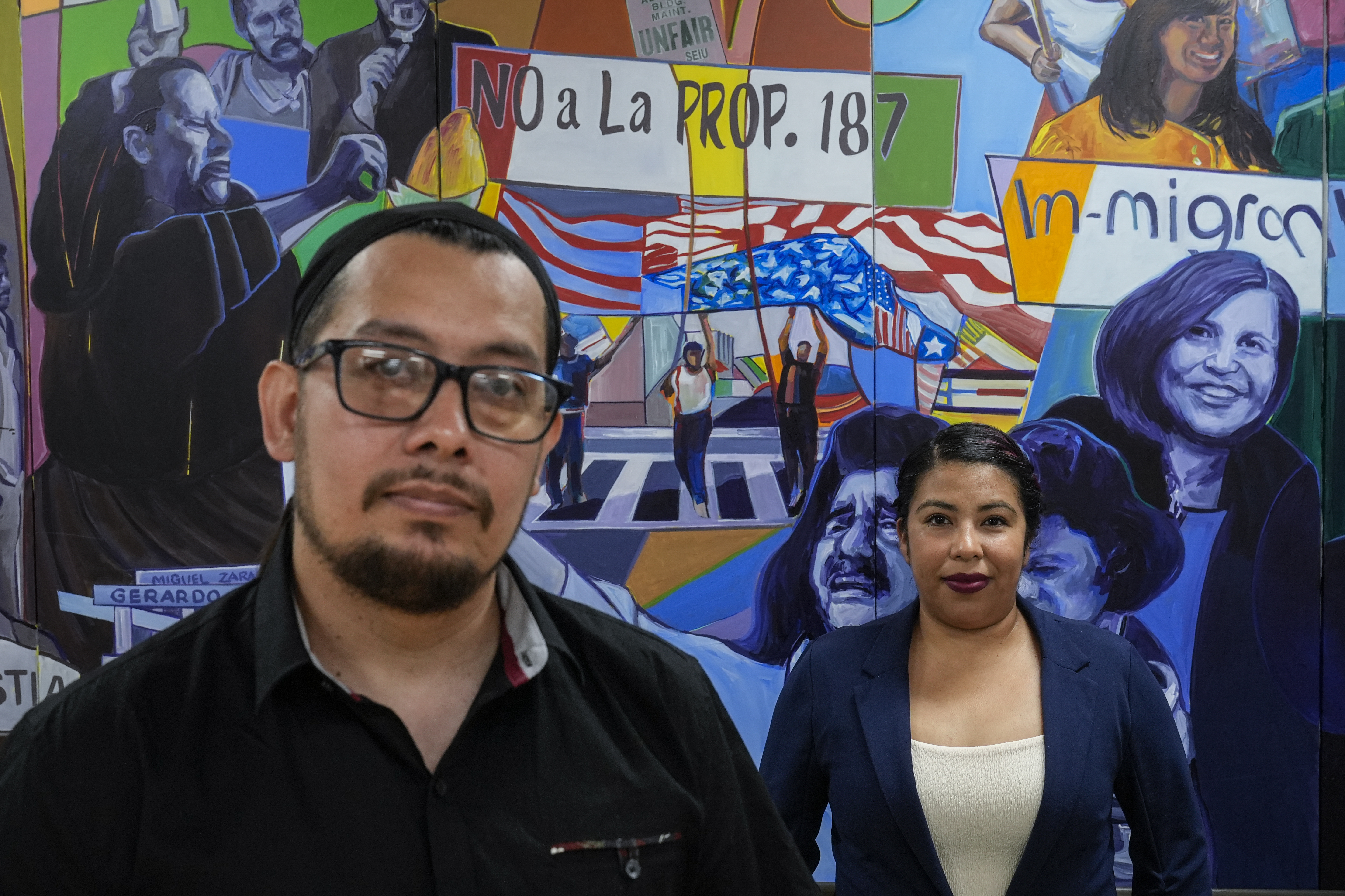 Antonio Valle (left) and wife, Brenda, stand for a photo after an interview with The Associated Press in Los Angeles, Tuesday, June 18, 2024.<br />(Jae C. Hong / AP Photo)