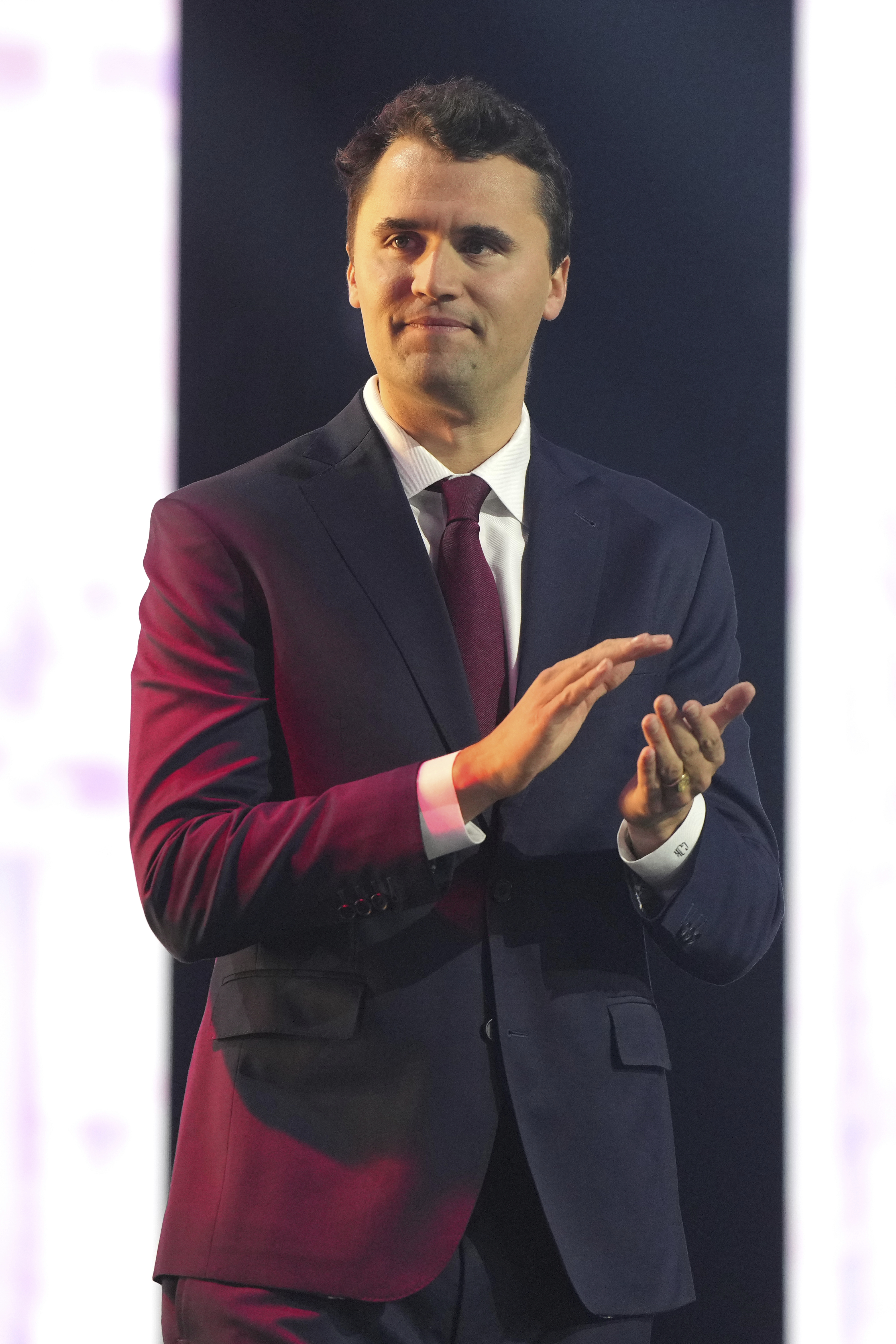 Charlie Kirk speaks at AmericaFest, Sunday, Dec. 22, 2024, in Phoenix.<br />(Rick Scuteri / AP Photo)