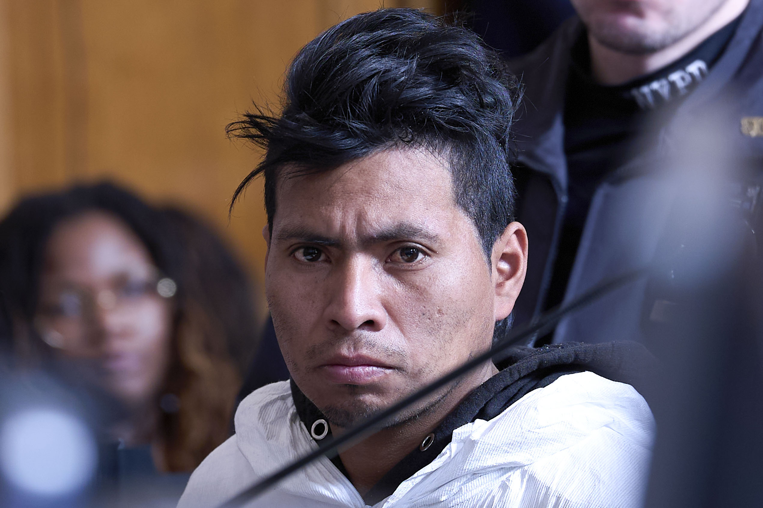Sebastian Zapeta, accused of setting a woman on fire inside a New York City subway train, appears in court, Tuesday, Dec. 24, 2024, in New York.<br />(Curtis Means / AP Photo)