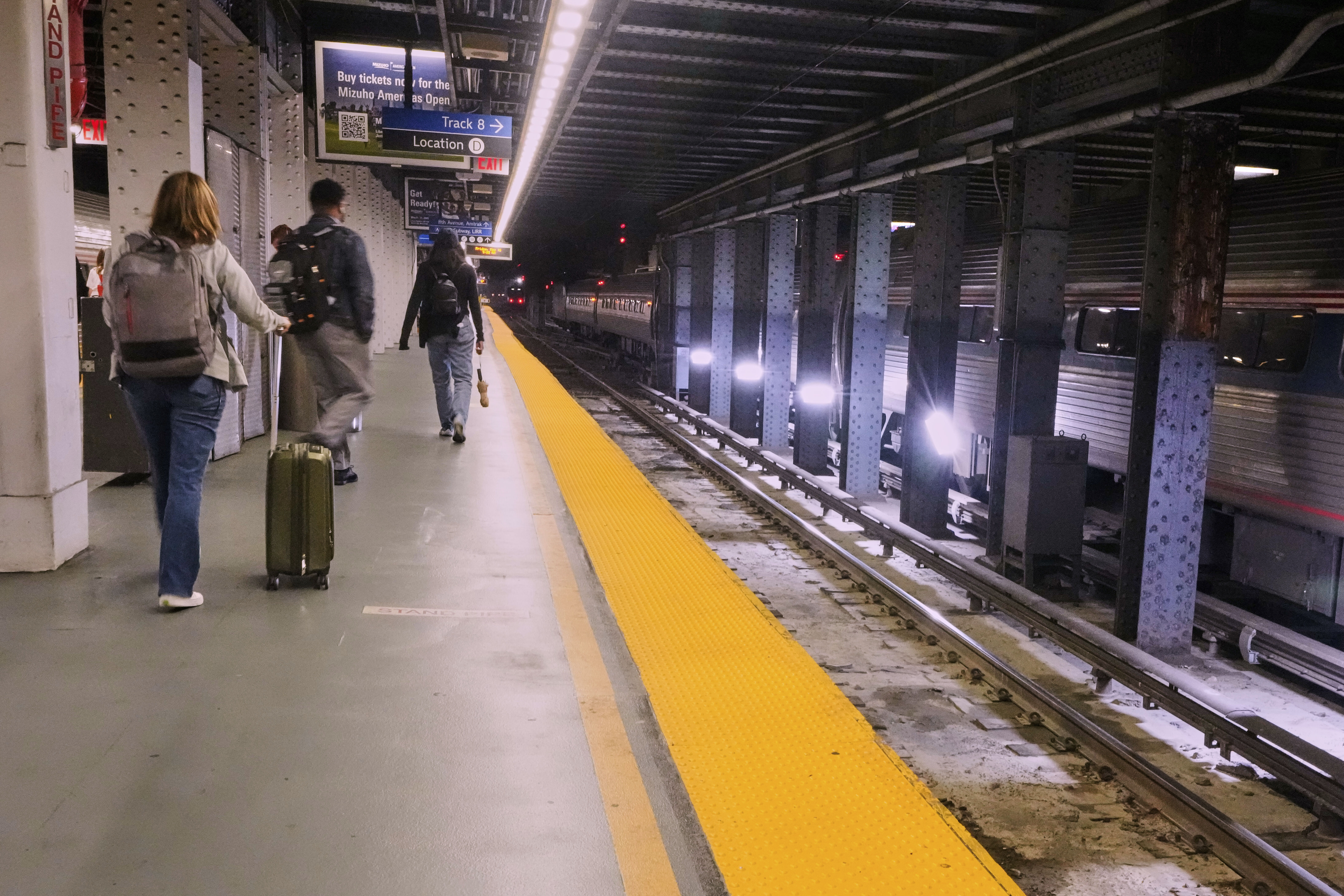 Amtrak passengers arrive at Penn Station in New York, Friday, May 16, 2025.<br />(Richard Drew / AP Photo)
