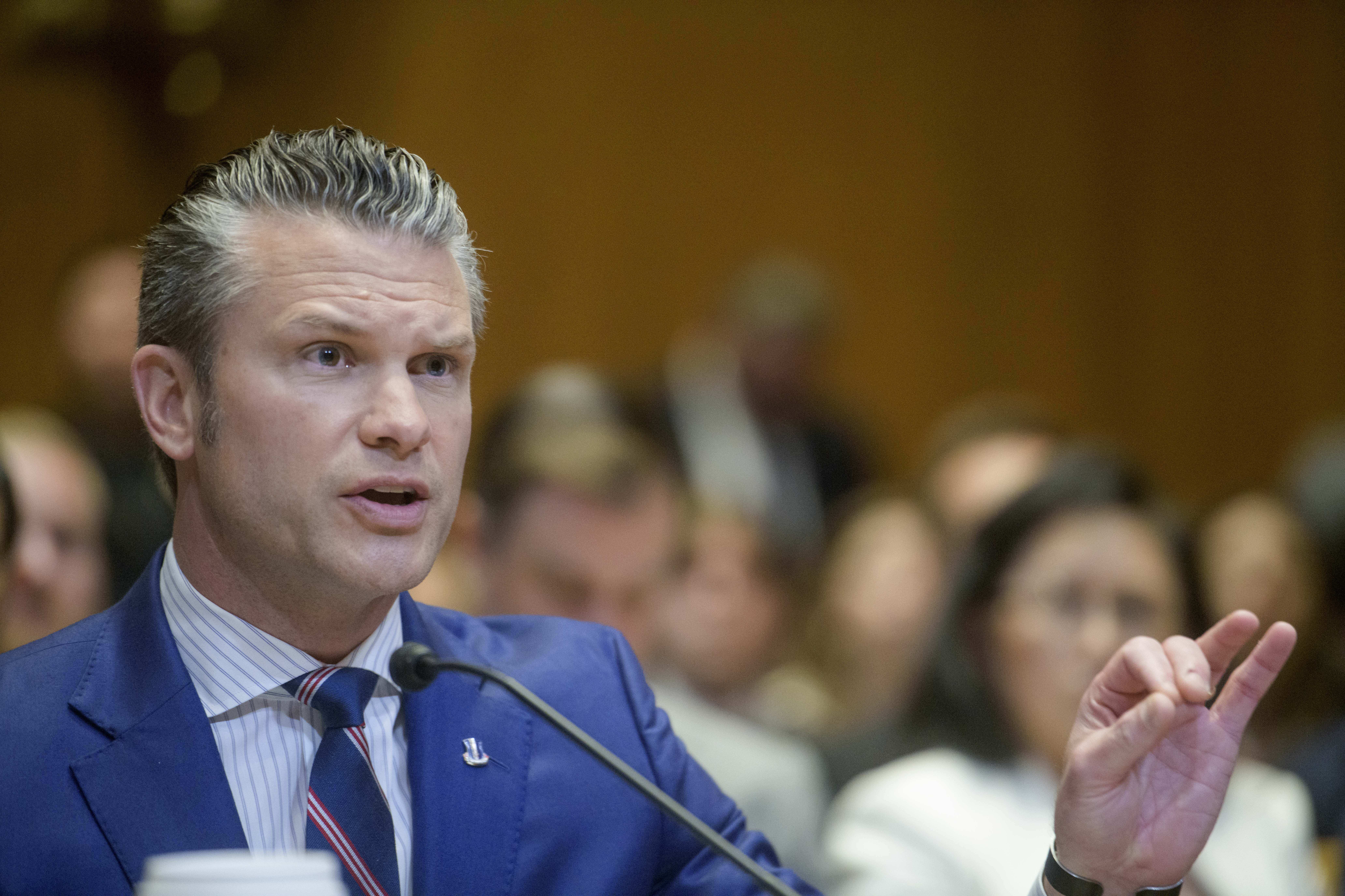 Secretary of Defense Pete Hegseth testifies during a Senate Committee on Appropriations subcommittee hearing to examine proposed budget estimates for fiscal year 2026 for the Department of Defense, on Capitol Hill, Wednesday, June 11, 2025, in Washington.<br />(Rod Lamkey, Jr. / AP Photo)