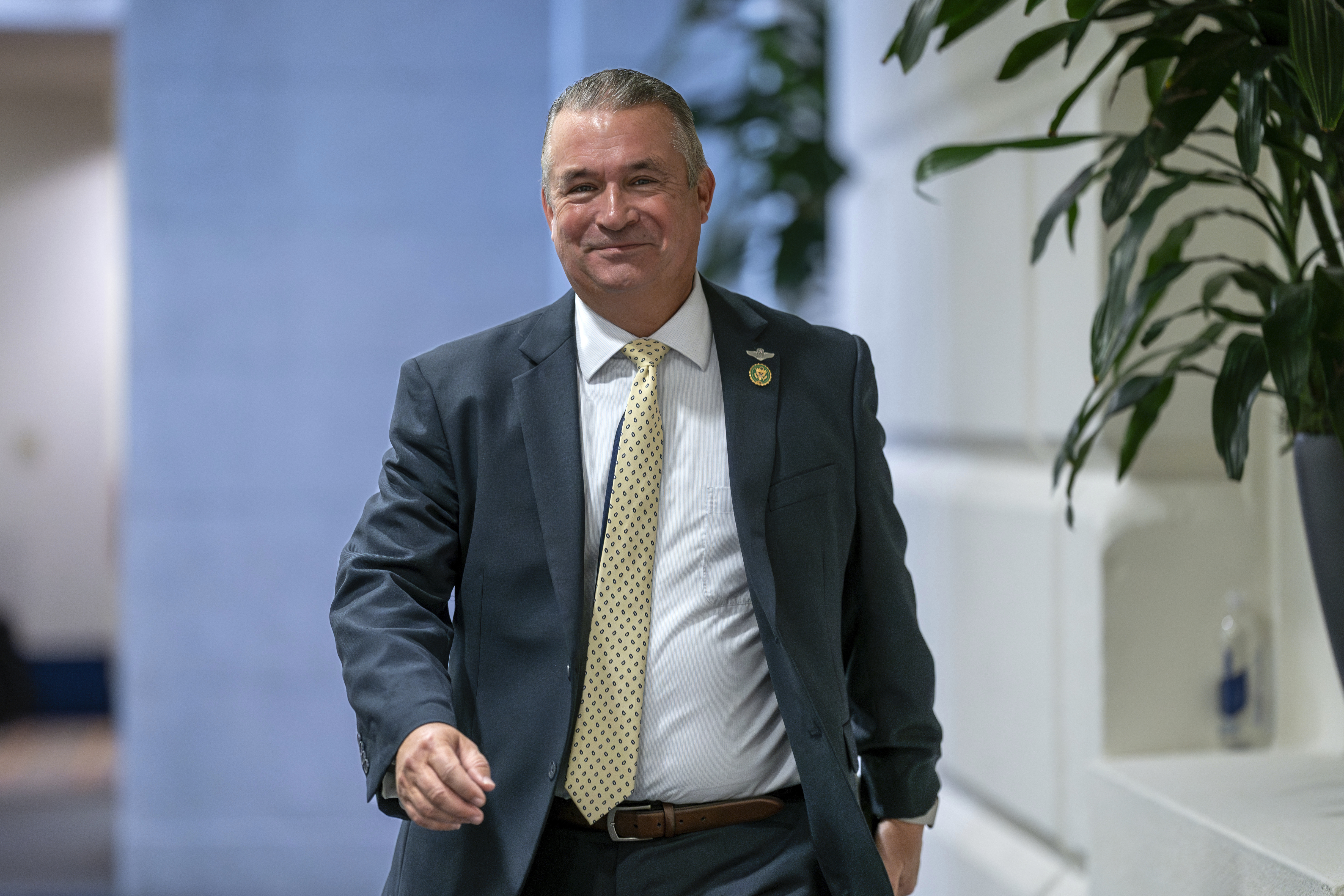 Rep. Don Bacon, R-Neb., heads to a closed-door GOP meeting at the Capitol in Washington, Sept. 19, 2023.<br />(J. Scott Applewhite / AP Photo)