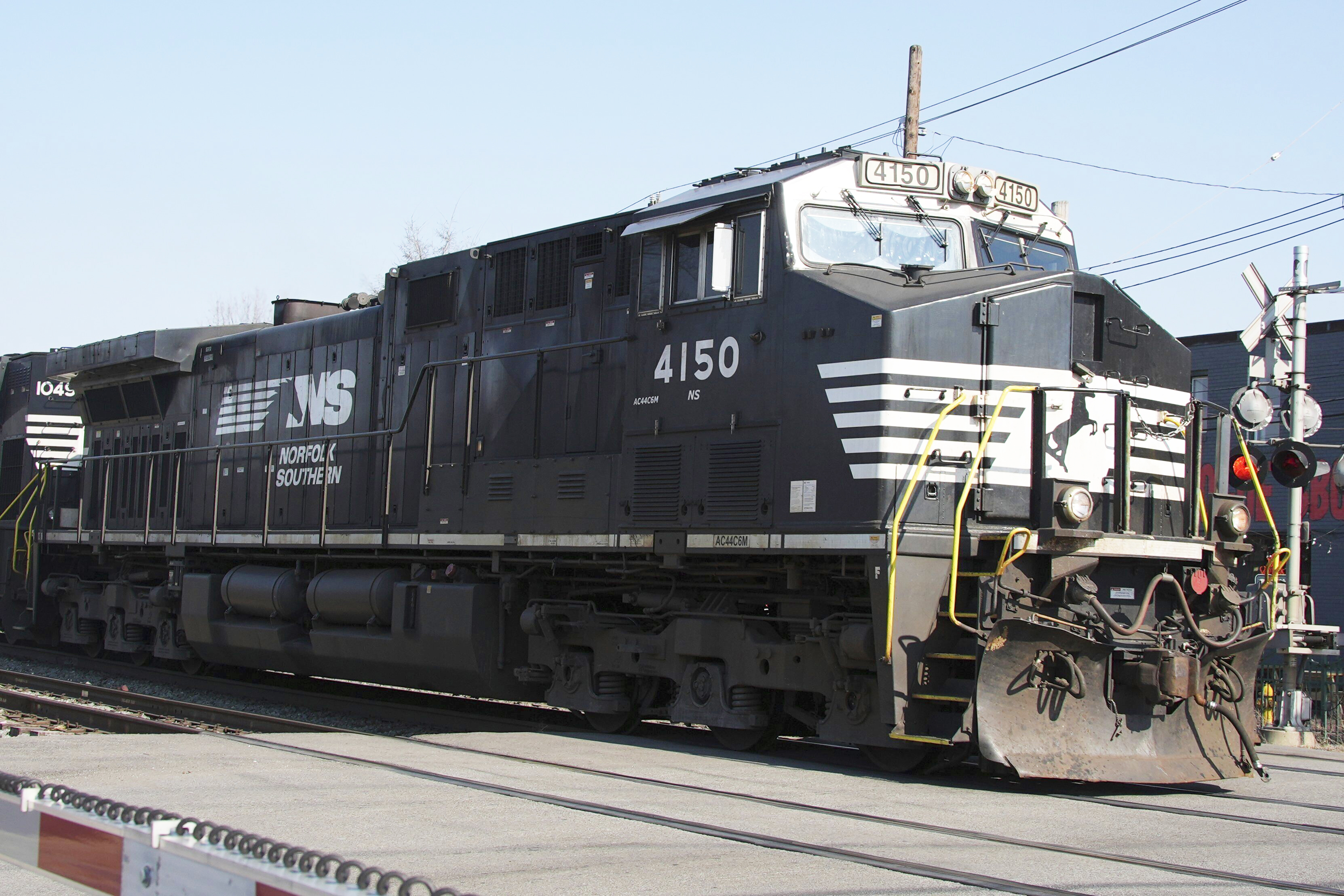 A Norfolk Southern freight train passes through Homestead, Pa., March 12, 2025.<br />(Gene J. Puskar / AP Photo)