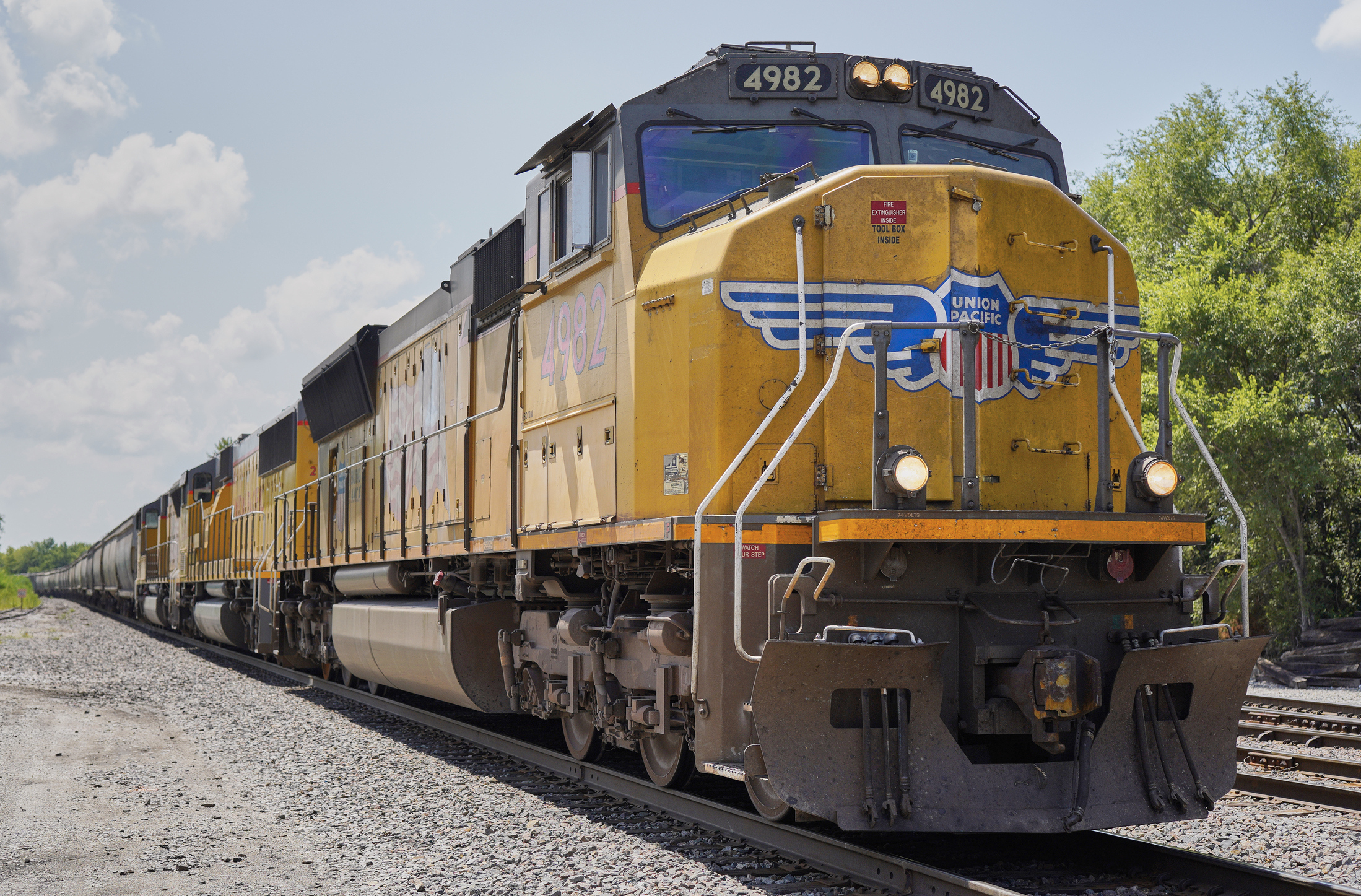 A Union Pacific train travels through Union, Neb., July 31, 2018.<br />(Nati Harnik / AP Photo)