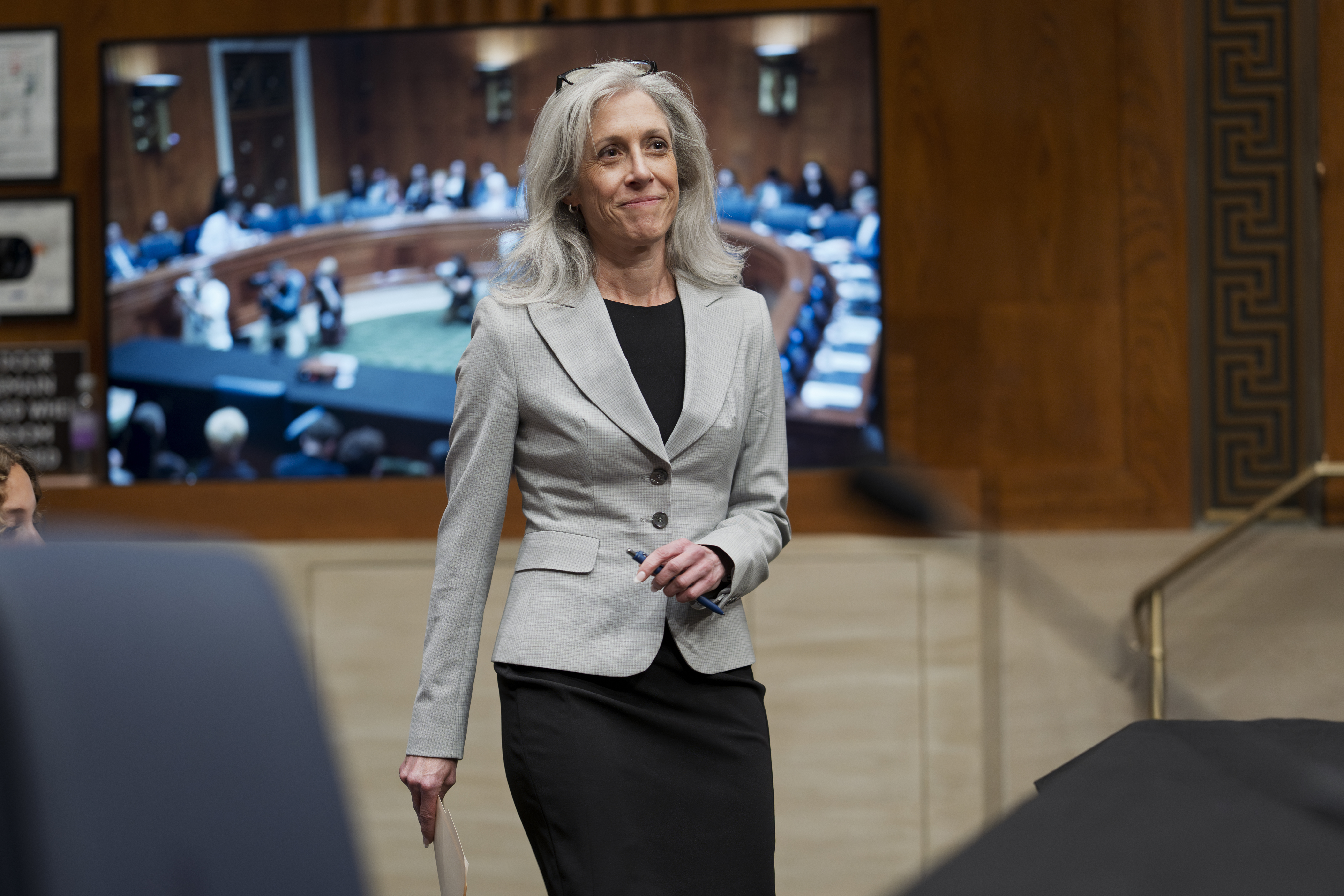 Susan Monarez, President Donald Trump&#039;s nominee to be director of the Centers for Disease Control and Prevention, arrives to testify before the Senate HELP Committee, at the Capitol in Washington, Wednesday, June 25, 2025.<br />(J. Scott Applewhite / AP Photo)