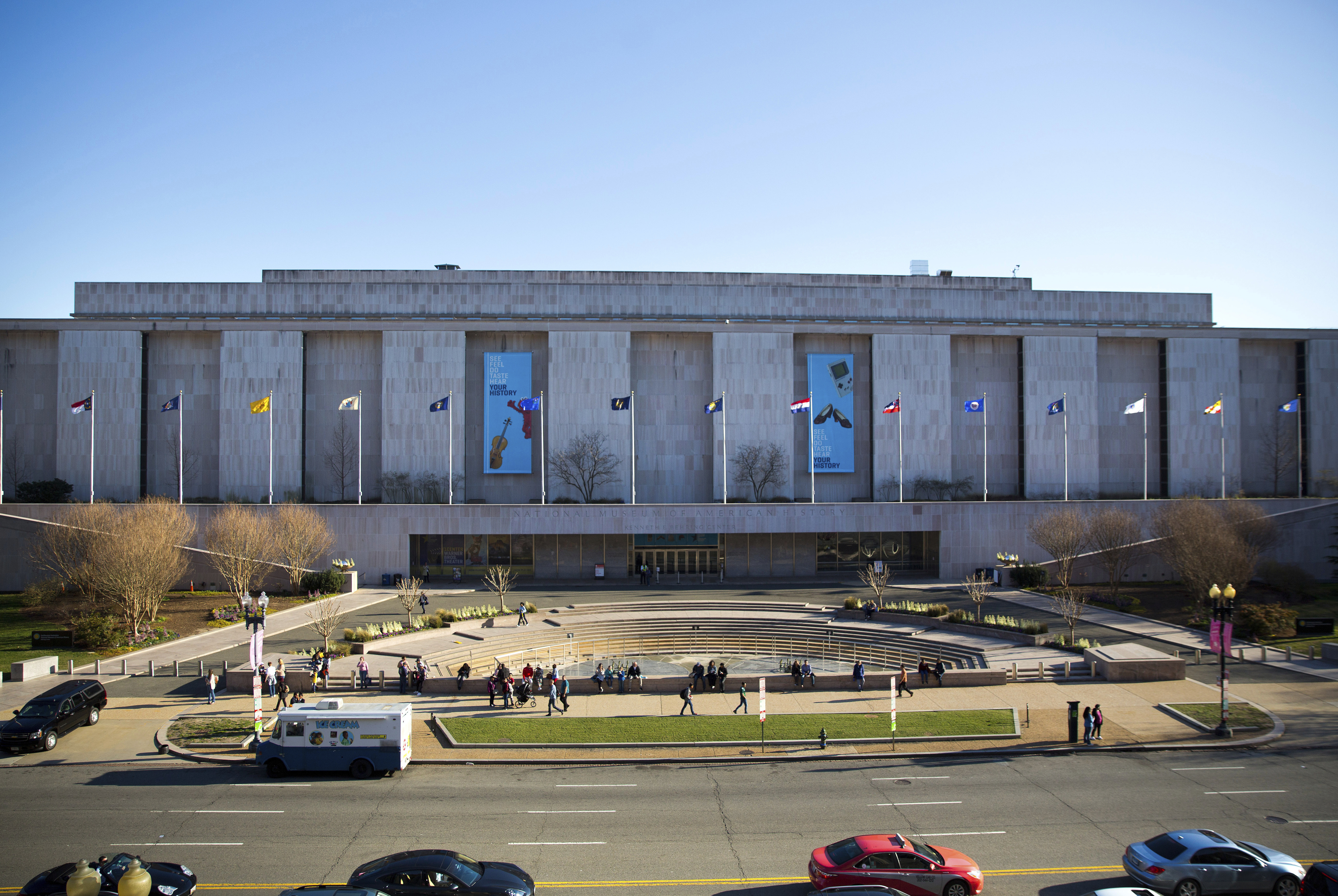 People visit the Smithsonian Museum of American History on the National Mall in Washington, April 3, 2019.<br />(Pablo Martinez Monsivais / AP Photo)