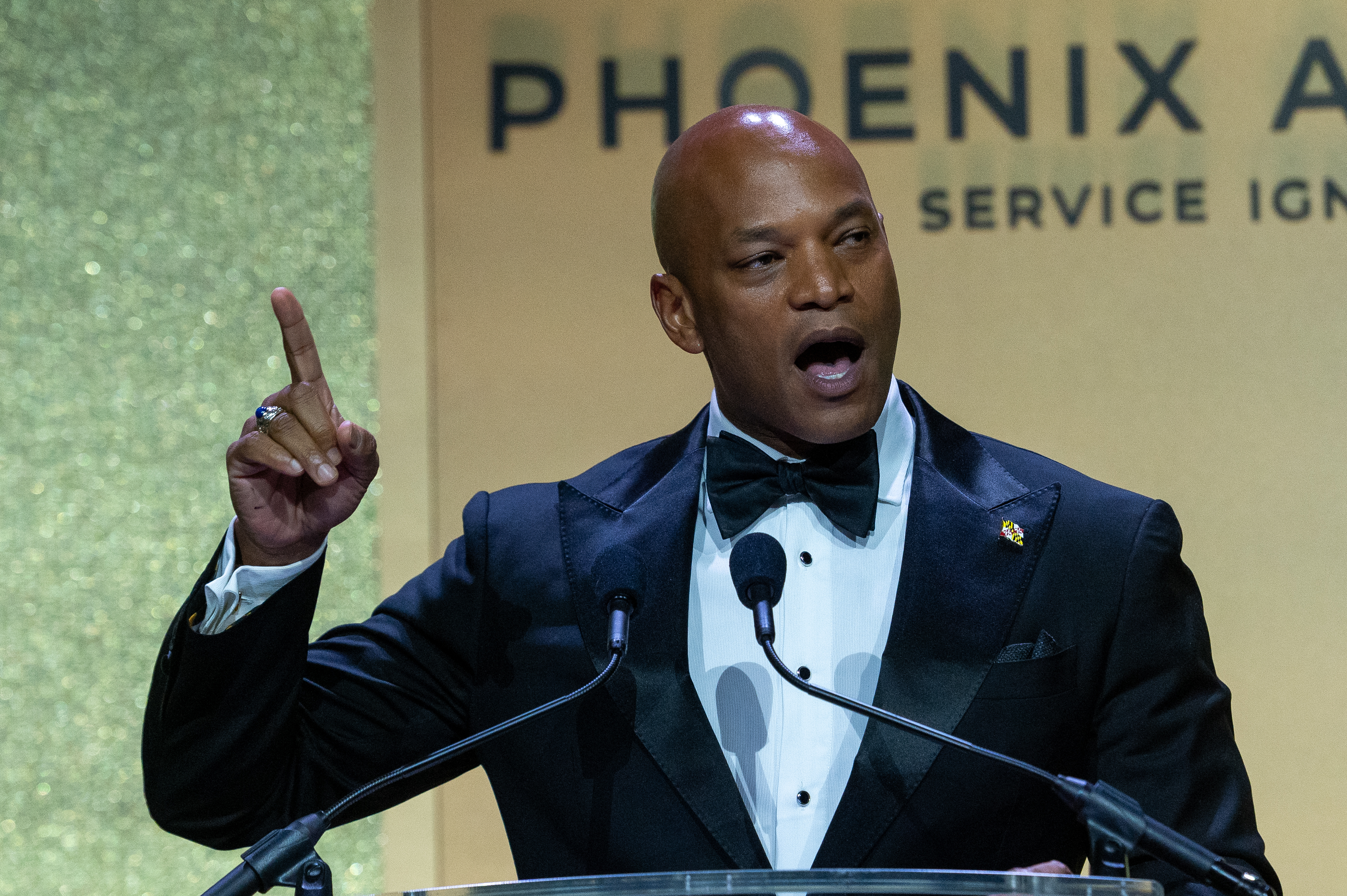 Maryland Gov. Wes Moore speaks during the Congressional Black Caucus Foundation Phoenix Awards Dinner, in Washington, Saturday, Sept. 27, 2025.<br />(Cliff Owen / AP Photo)