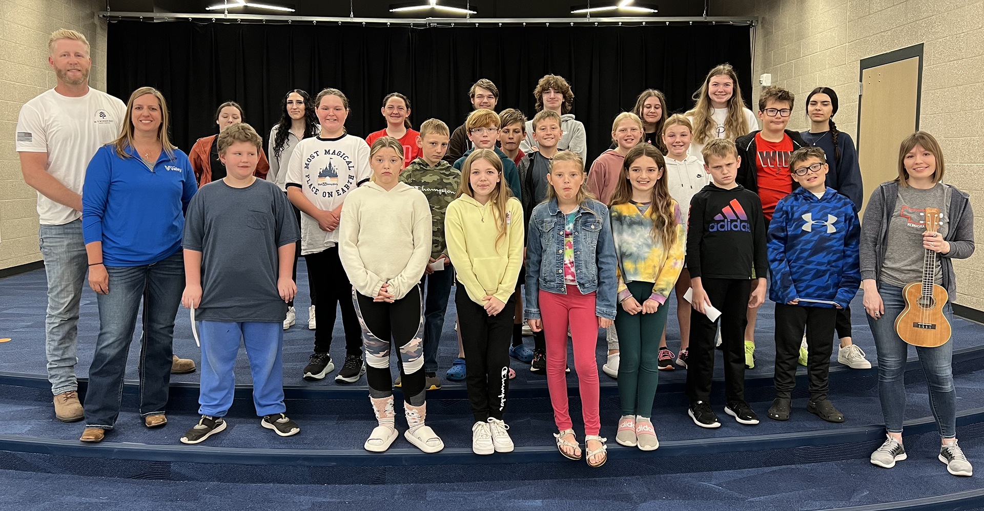 DC West Community Schools fourth graders join with city and school staff to celebrate Arbor Day in Valley on Friday, April 28, 2023.