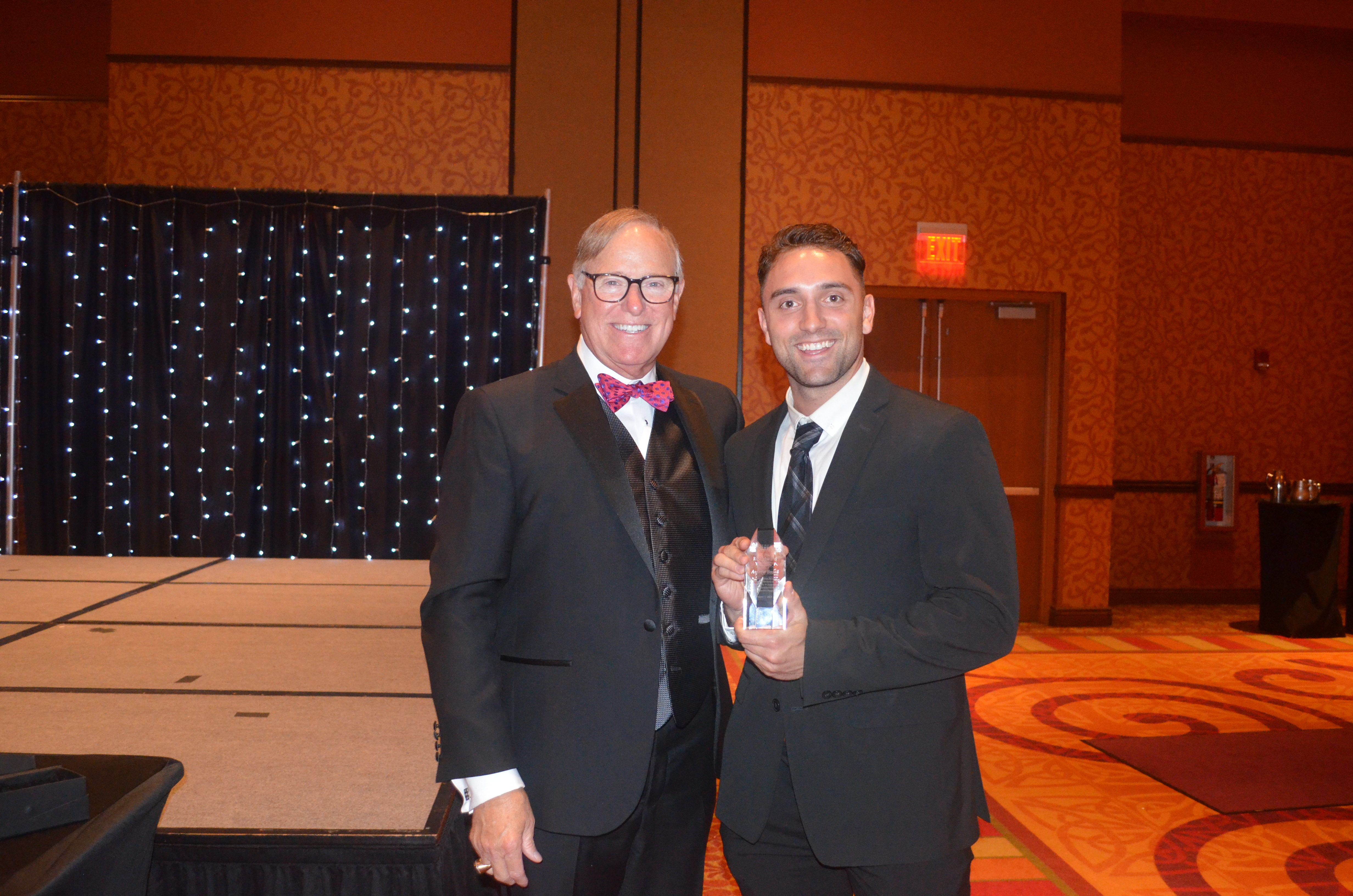 Andrew Bedell accepts a RISE Award during the 2021 Barristers’ Ball at the La Vista Conference Center, Aug. 7, 2021. (NSBA)