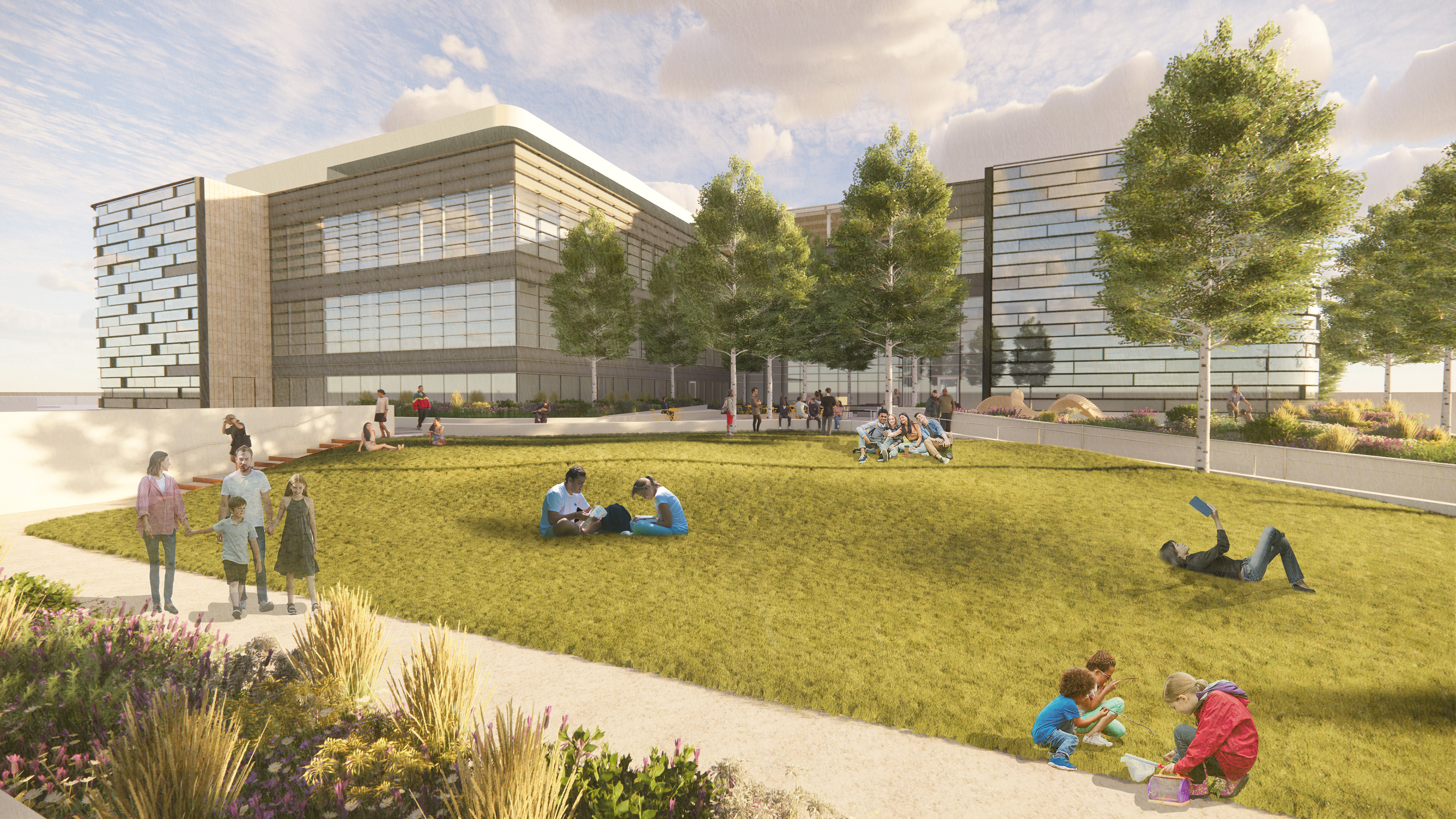 A rendering of the Omaha Central Library from the southwest.<br />(Courtesy of HDR)