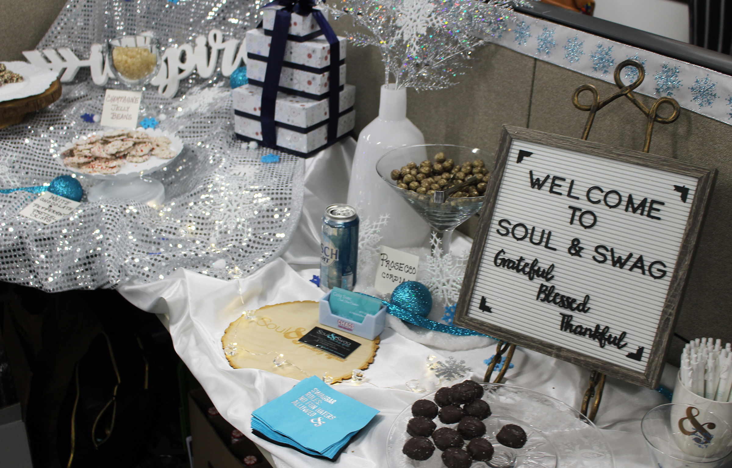 A display by Soul and Swag was part of the Greater Omaha Chamber Member Appreciation Holiday Open House on Thursday, Dec. 5, 2019. (Photo by Scott Stewart)