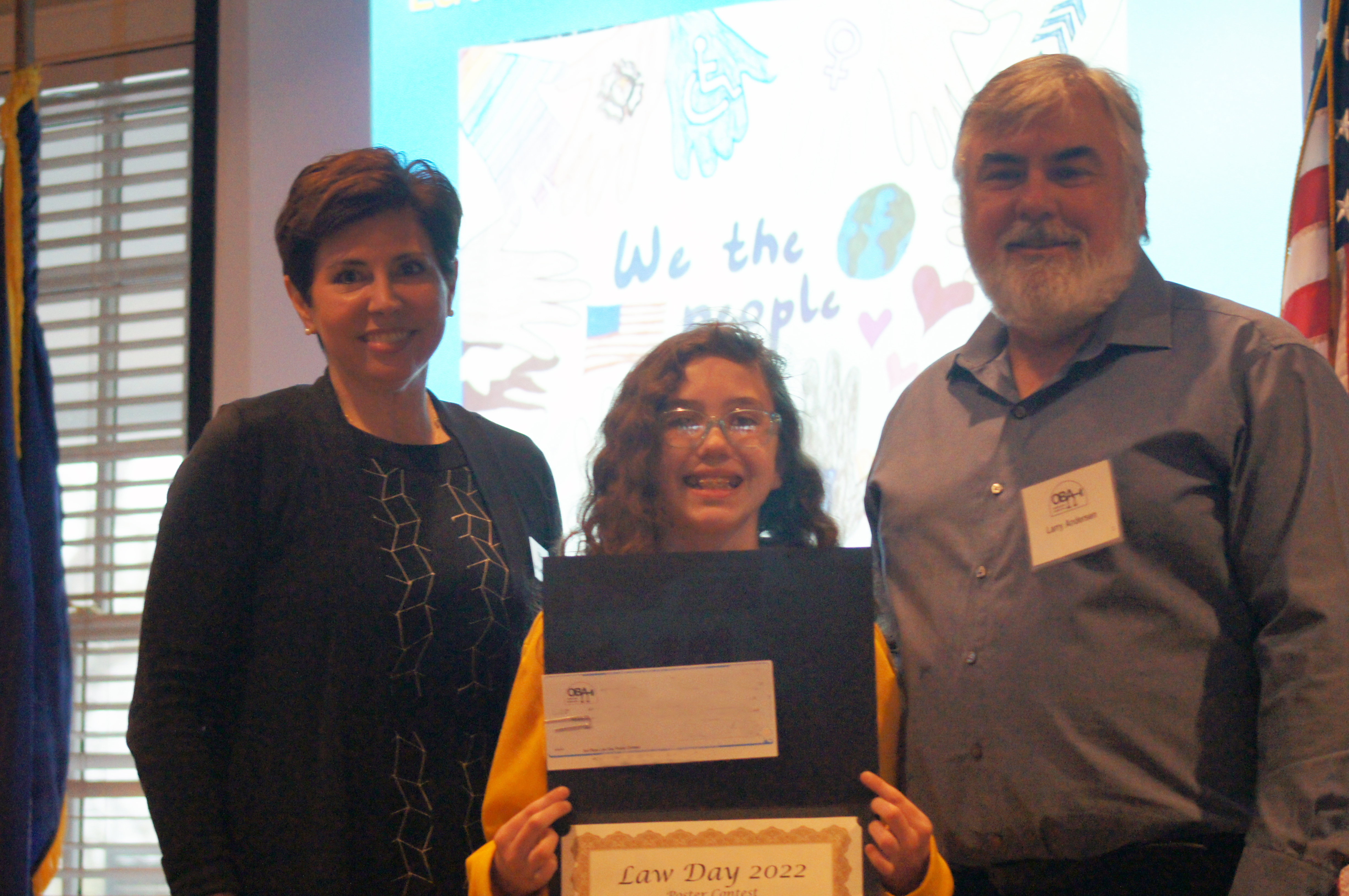 3rd Place - Isabella Nesselrotte receiving her award at the OBA Law Day Luncheon May 2, 2022. (Jason Huff / The Daily Record)