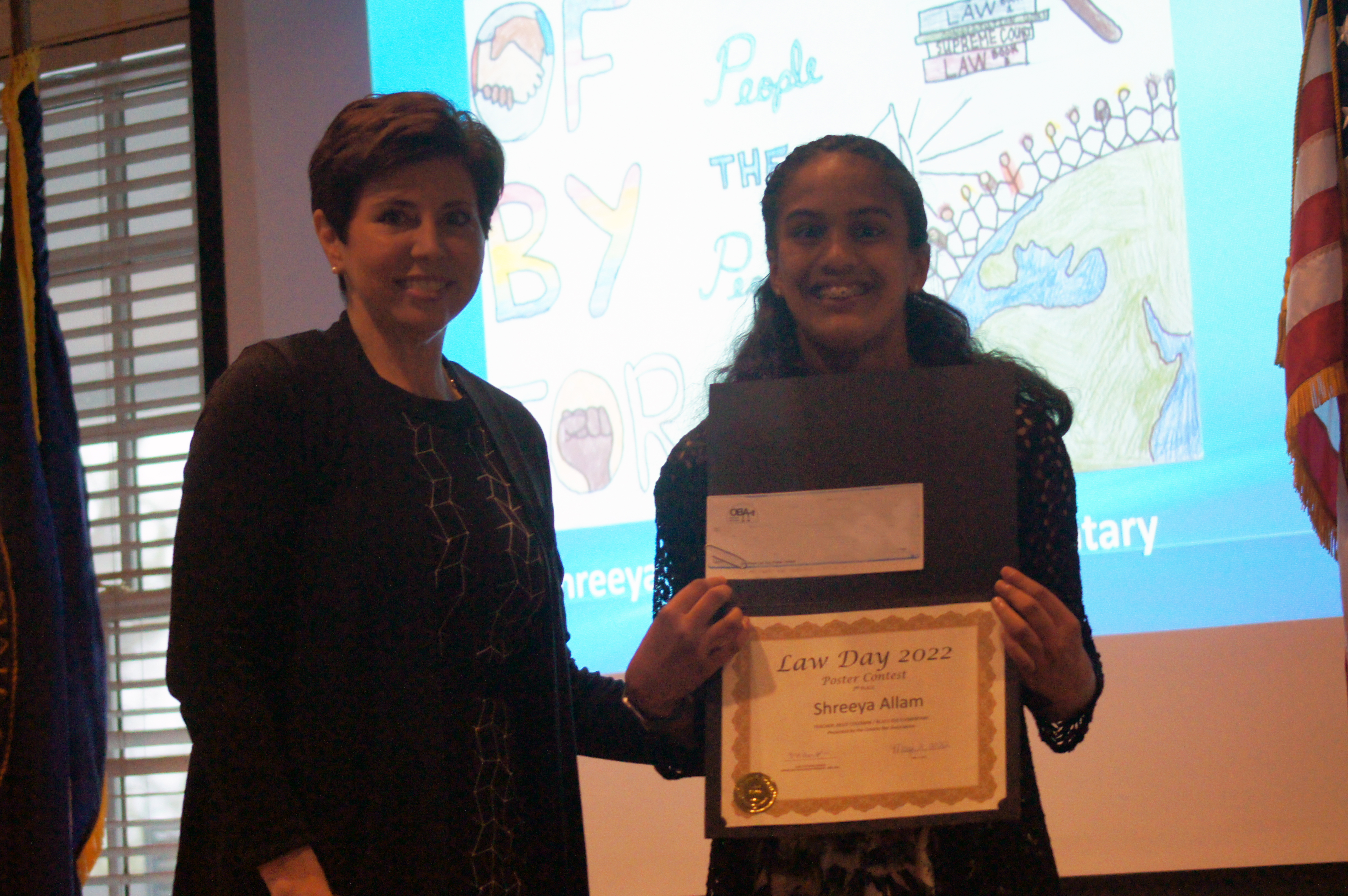 2nd Place - Shreeya Allam receiving her award at the OBA Law Day Luncheon May 2, 2022. (Jason Huff / The Daily Record)