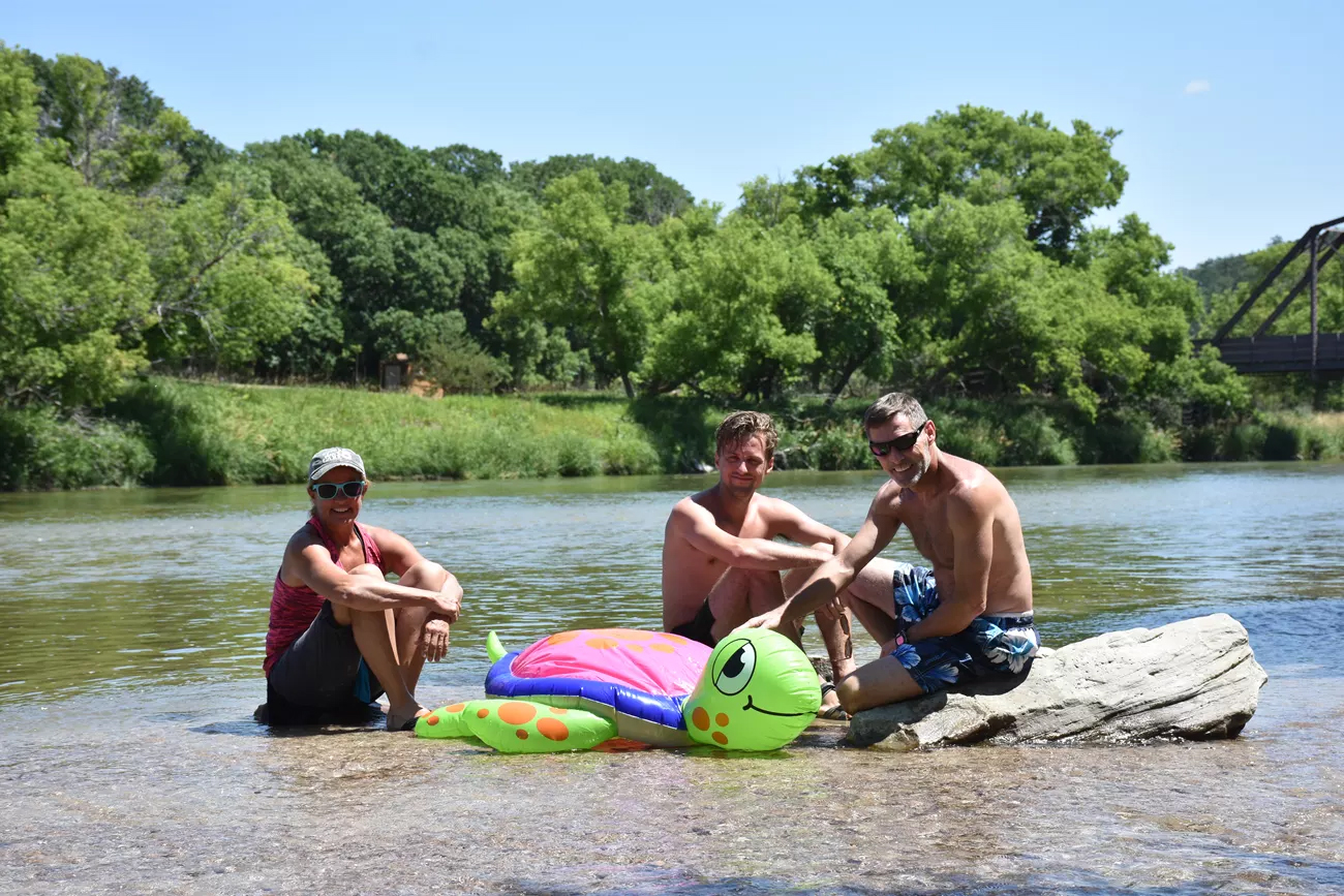 Vistors hanging out on the Niobrara National Scenic River.<br />(B. Allen / NPS Photo)