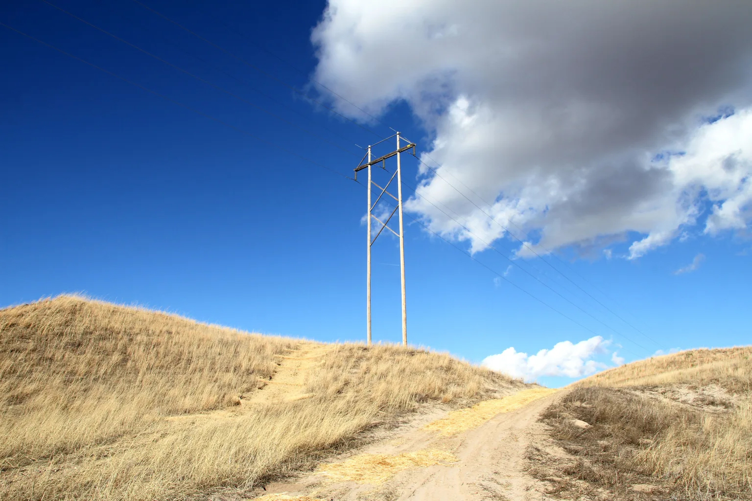 Landowner Lemoyne Dailey says recent damage done to his Sandhills ranch land is one reason he’s opposed to a long-delayed power transmission line being built in the area. He says that Nebraska Public Power District workers damaged this hill, making ruts and doing other damage to the land. (Andrew Bottrell / Flatwater Free Press)