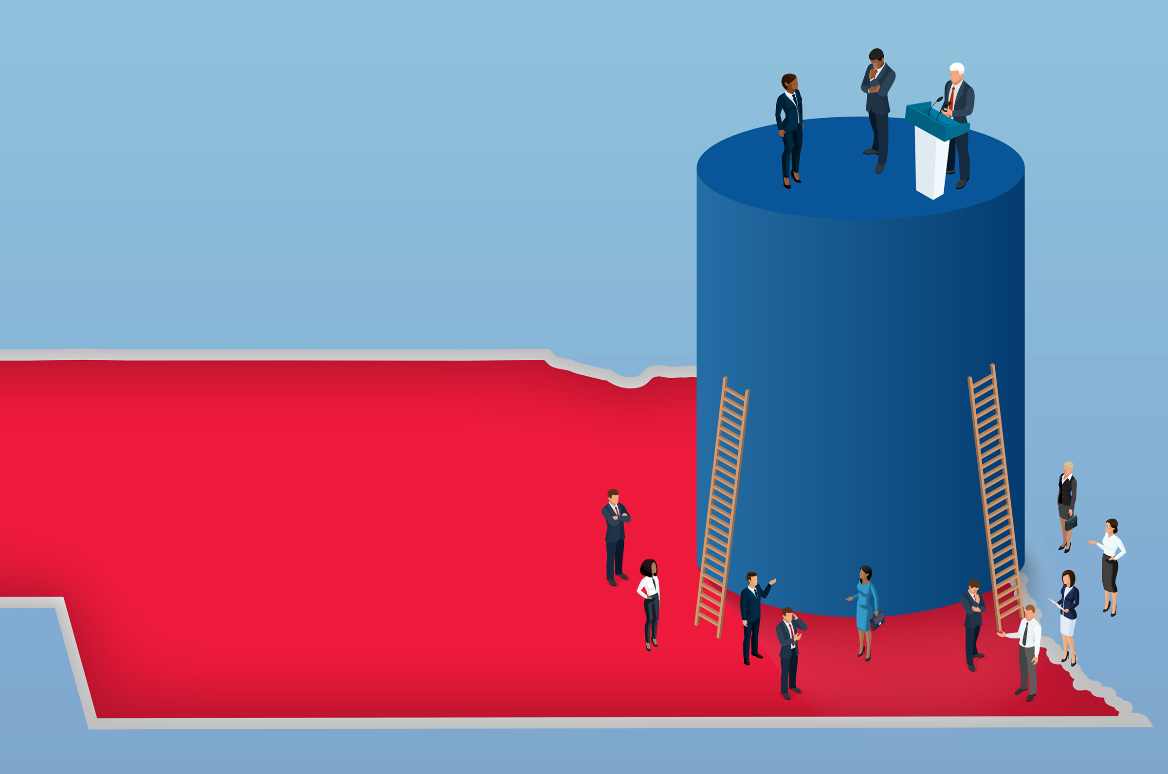 Democratic presidential candidates have won the Omaha-area electoral vote three times, including easy wins in the past two elections. But that success hasn&#039;t translated to the U.S. House of Representatives or city leadership.<br />(Illustration by Hanscom Park Studio)