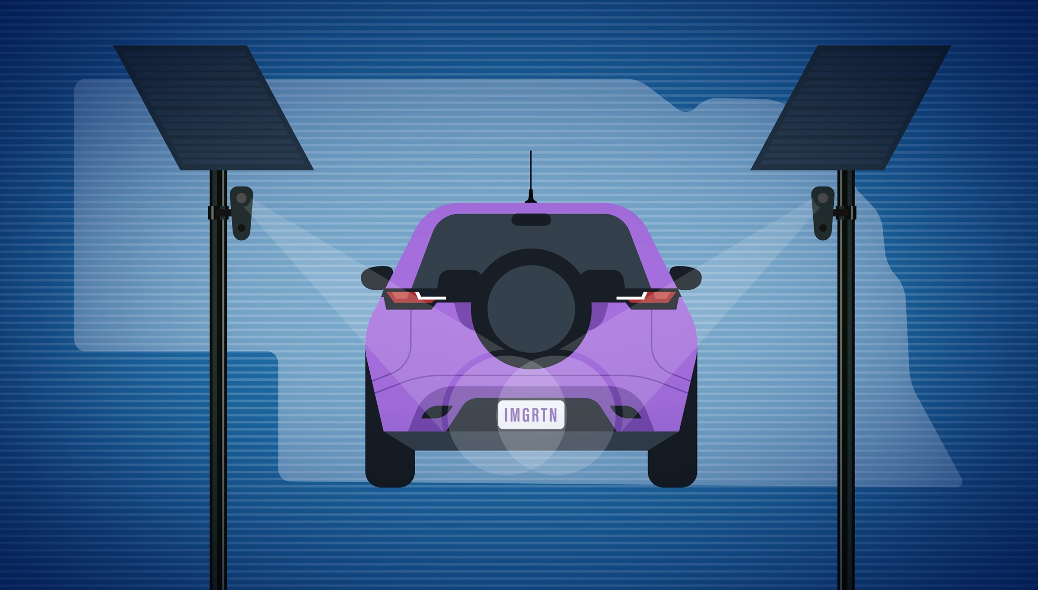 Authorities have conducted at least 20 immigration-related searches of the Flock Safety surveillance networks in Nebraska’s two largest counties since January. The systems, traditionally used by local law enforcement to investigate car thefts and other crimes, are being used in immigration-related cases across the U.S.<br />(Illustration by Hanscom Park Studio)