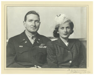See photo on right: The wedding picture for John and Jean Watters. John Watters, a navigator for the U.S. Army Air Corps, fought to obtain permission to marry his British sweetheart, who was still enlisted in the Royal Navy, and move to America. Eventually, the pair married, then obtained permission to leave.<br />(Courtesy of Robin Watters)