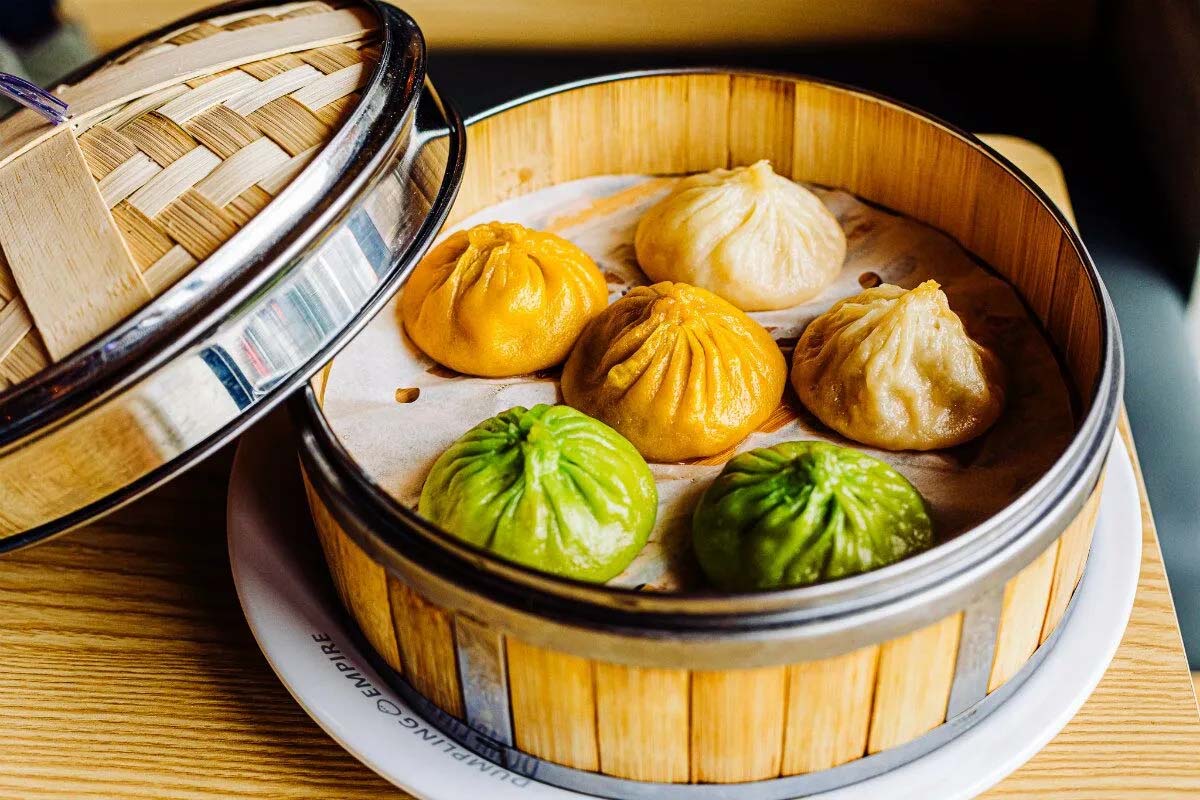 Dumpling Empire is quite possibly the first restaurant in Omaha to serve soup dumplings, with an interior that includes hot, flavorful broth and a meatball. They are the restaurant’s most popular dish.<br />(Joshua Foo / Flatwater Free Press)