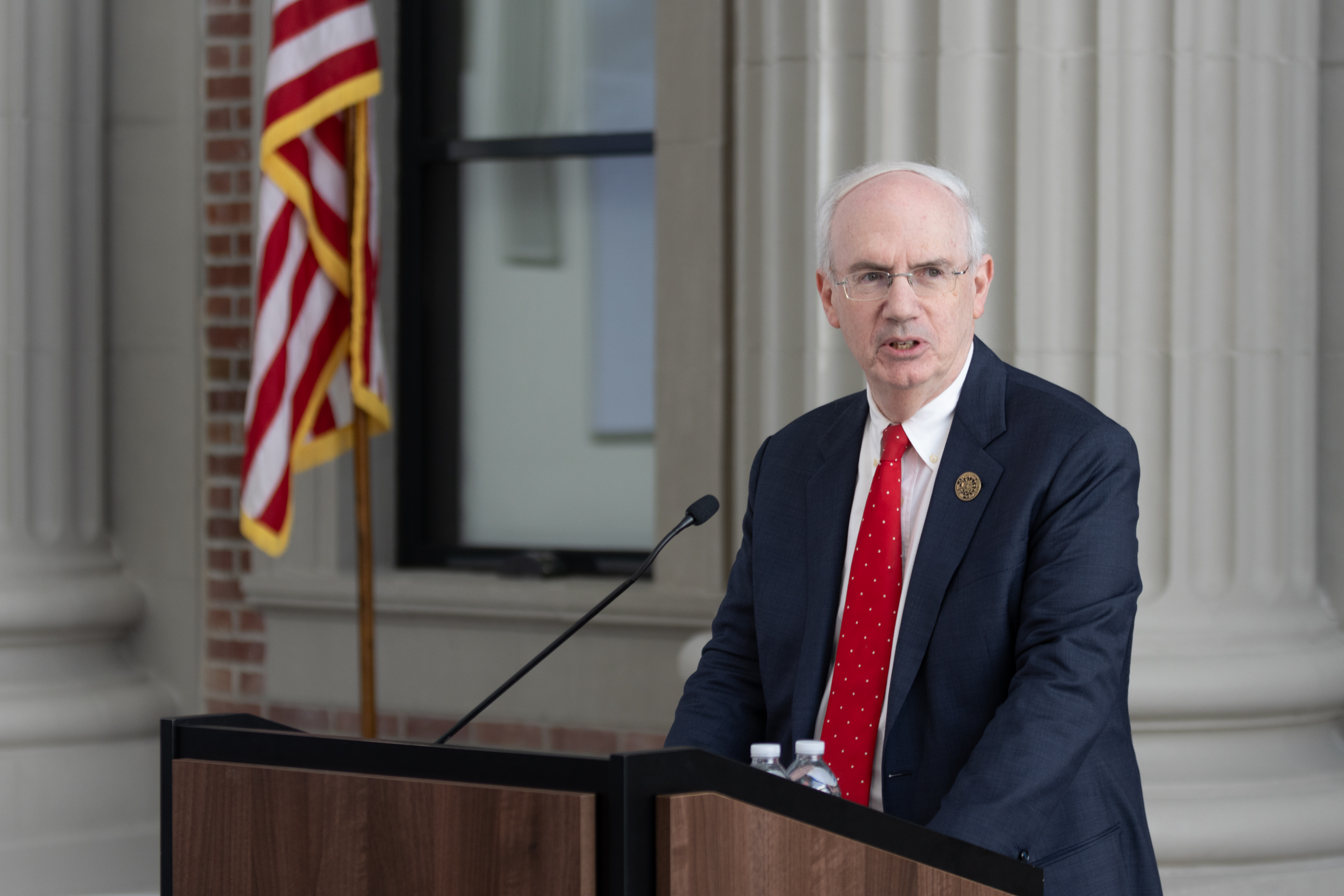 Dr. Jeffrey Gold, president of the University of Nebraska, says he’s doubtful that local philanthropy would be able to cover the proposed cut to federal research funding from the National Institutes of Health.<br />(Justin Diep / The Daily Nebraskan)