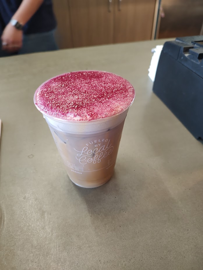 Hardy Coffee Co.’s Brown Sugar Iced Latte with Blueberry Cold Foam. (I asked the Barista&#039;s to give me something they liked. I wanted to be able to rate something unexpected, and this was quite smooth and light for coffee!)<br />(Austin Petak / The Daily Record)