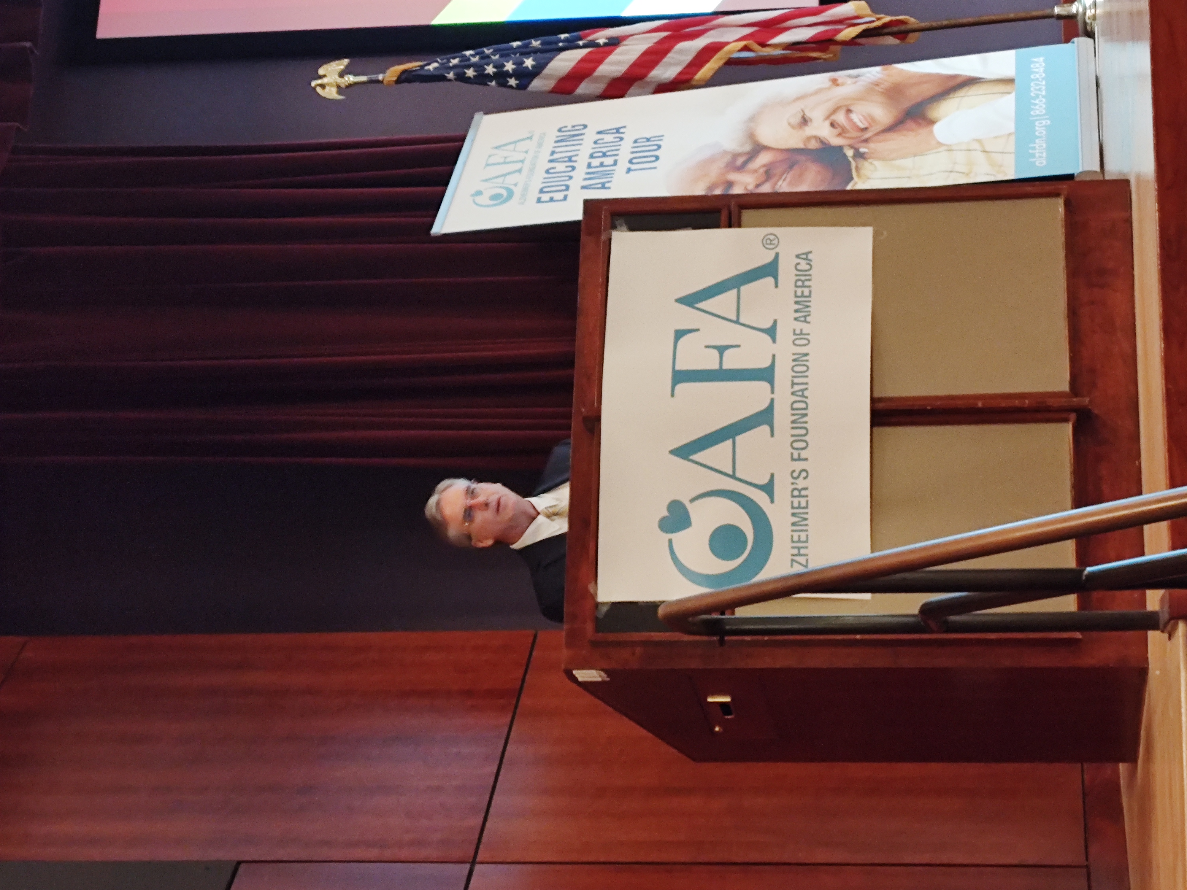 Dr. Daniel Murman, speaking on the new drug they are testing at UNMC which seems to slow the progression of the disease.<br />(Austin Petak / The Daily Record)