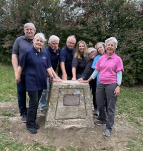 Descendants of John Neihardt in October fulfilled the wishes of the poet/author to open up a time capsule buried inside this monument 100 years after it was built.<br />(Coralie Hughes / Nebraska Examiner)