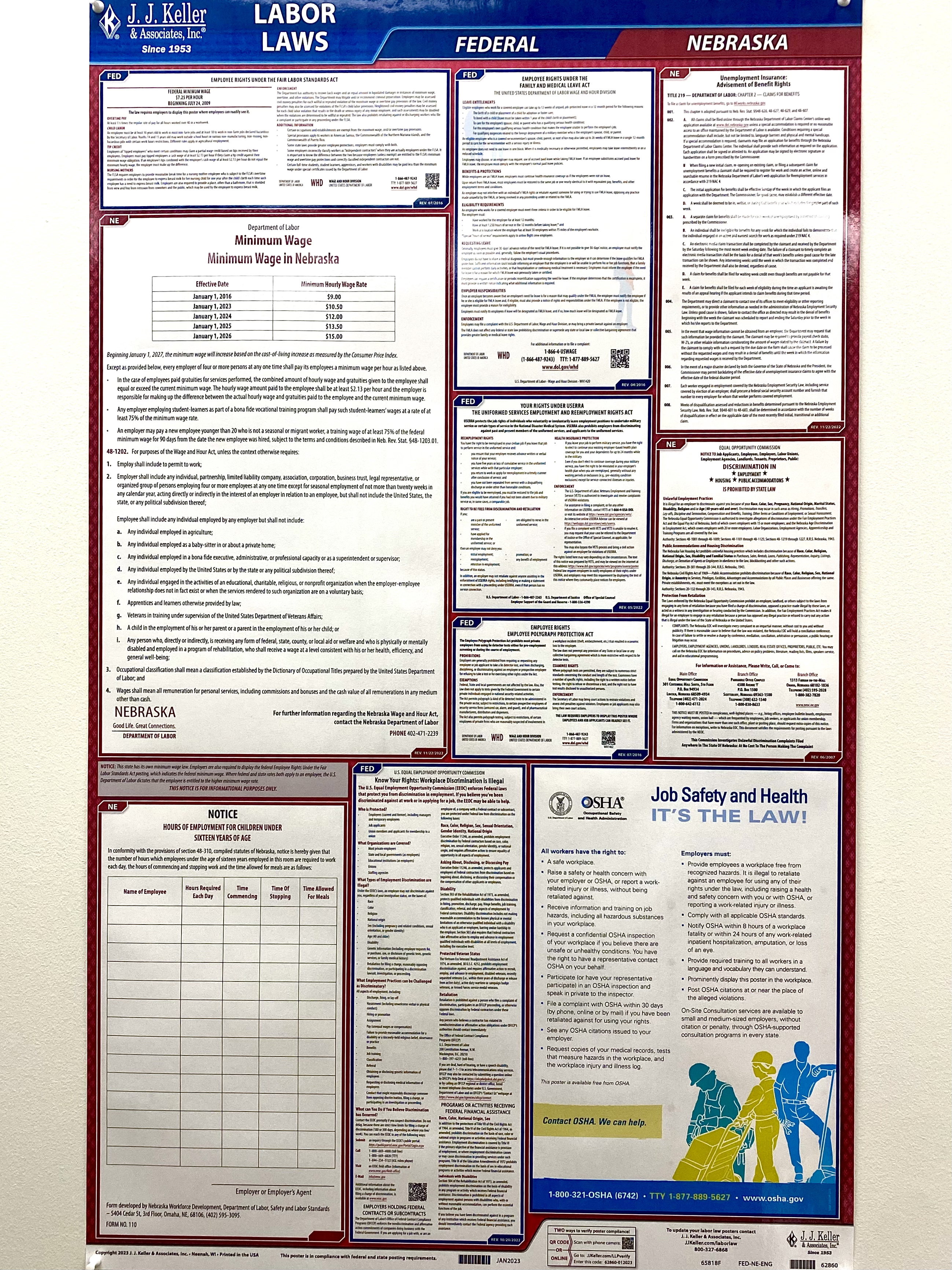 Employers are required to post certain labor laws somewhere in your office. The state provides downloadable PDFs that fit the requirements. (Josie Charron / The Daily Record)