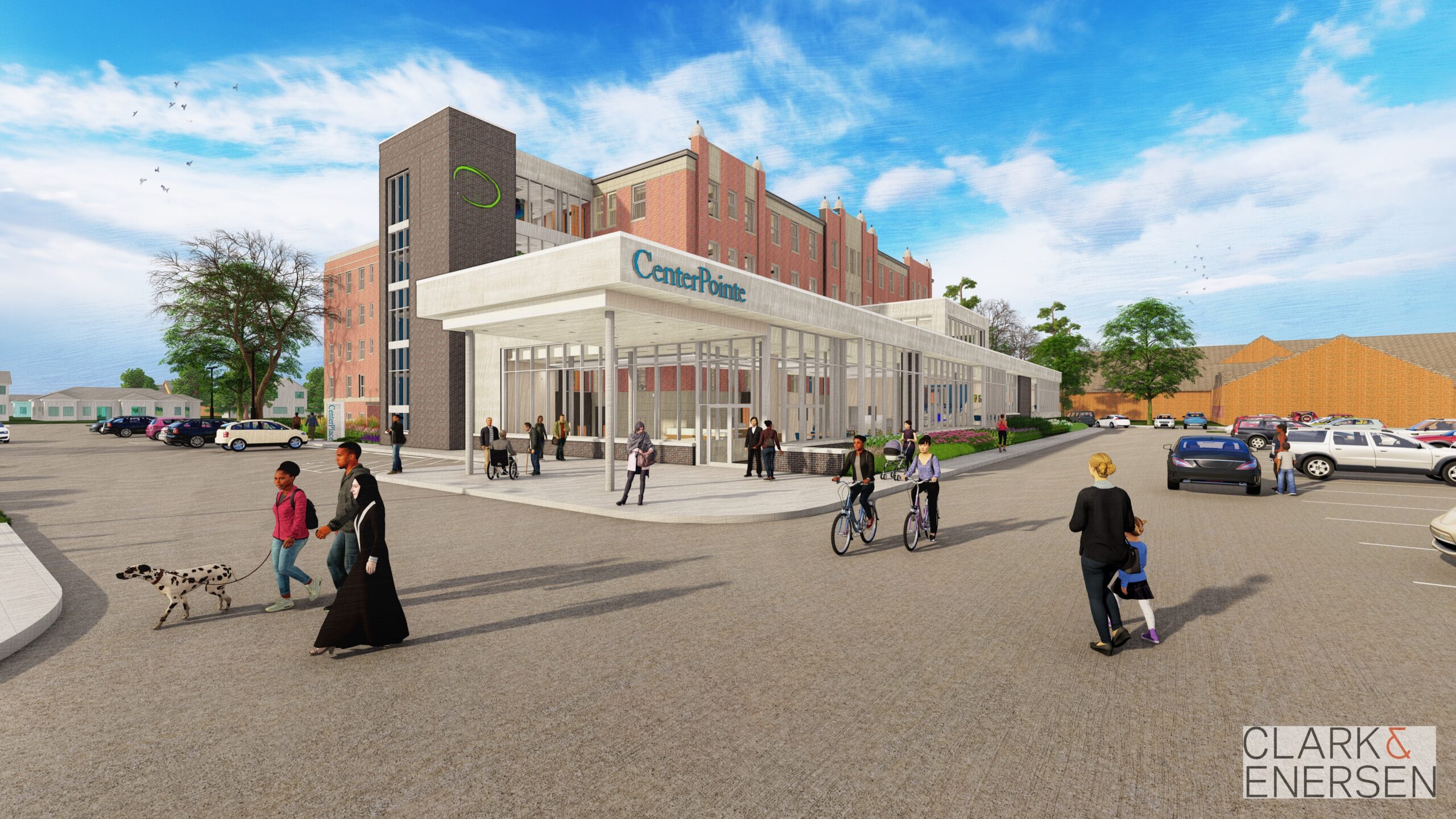 A rendering of the CenterPointe Campus for Health and Well Being, recently completed in Lincoln.<br />(Courtesy of Clark &amp; Enersen)