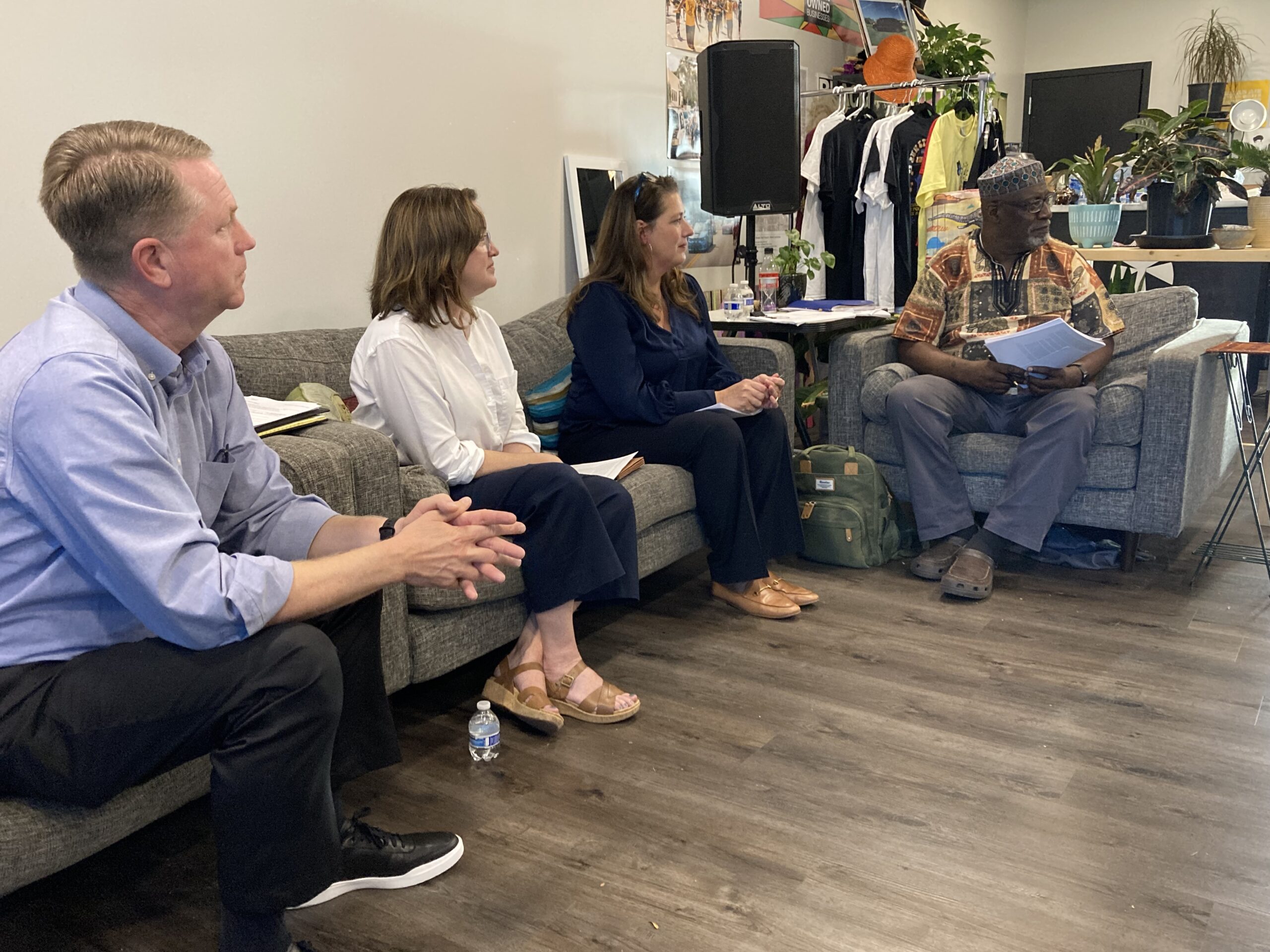 From left: State legislative Inspectors General Doug Koebernick (for corrections) and Jennifer Carter (for child welfare), along with State Ombudsman Julie Rogers and moderator A’Jamal Byndon on Sept. 27, 2023.<br />(Paul Hammel / Nebraska Examiner)