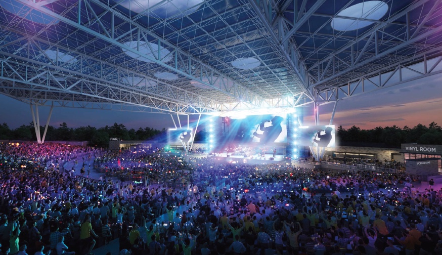 The amphitheater is a signature component of Woodsonia’s proposed project at the Gretna good life district near Nebraska Crossing shopping center.<br />(Courtesy of Woodsonia Real Estate)
