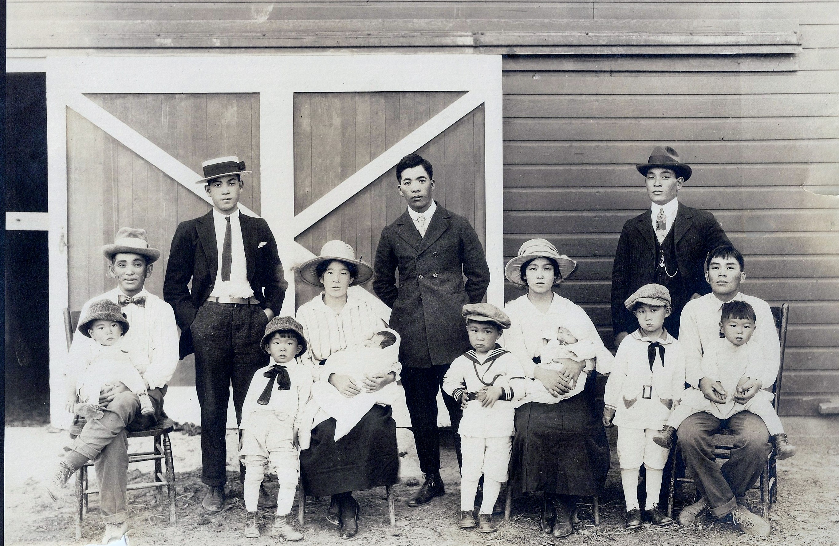 The Shiba and Sakurada families in Scottsbluff in 1922. Japanese-American families built several Japanese Halls, which functioned as the center of the immigrant group’s social life for decades in western and central Nebraska. (Courtesy of Vickie Sakurada Schaepler / Flatwater Free Press)