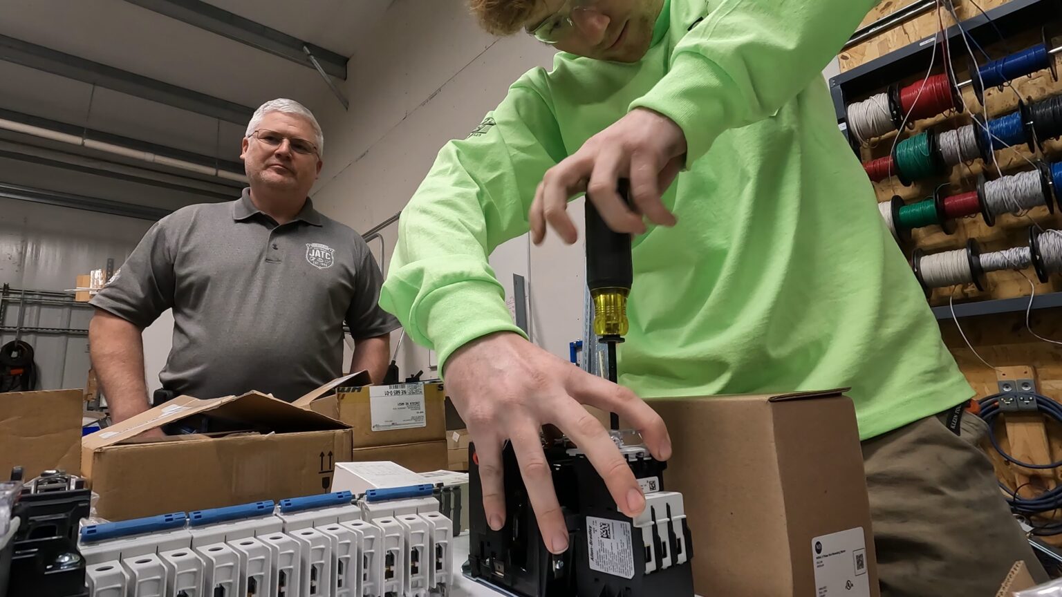 The City of Lincoln and a coalition on Thursday announced that $1.3 million in interest from the city’s share of federal pandemic funds will help provide scholarships and other support for Lincoln residents seeking to train for various skilled worker positions. Shown here is an apprentice at Lincoln’s Electrical Joint Apprenticeship and Training Center.<br />(Courtesy of City of Lincoln)